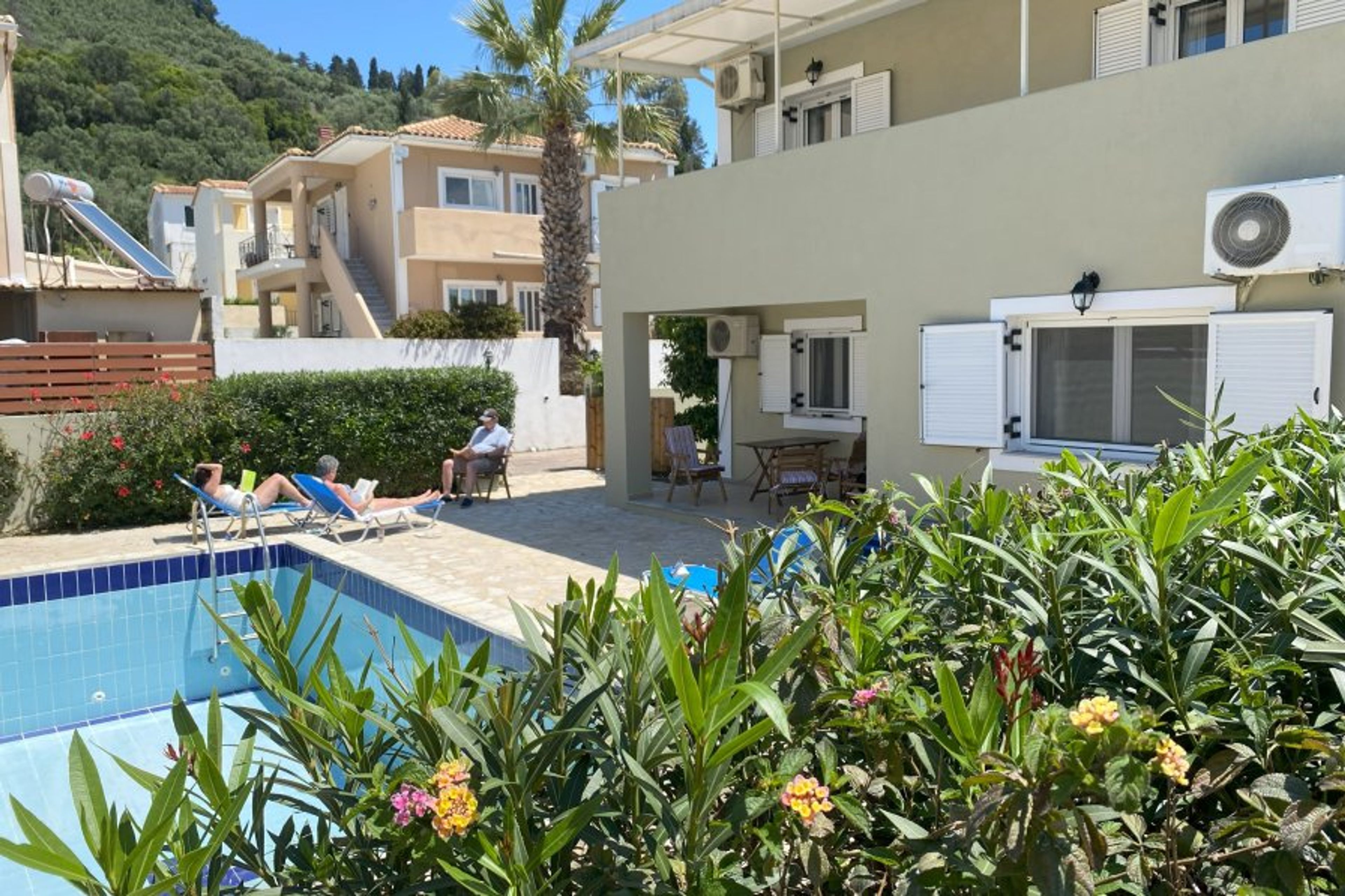 Pool area and outdoor seating
