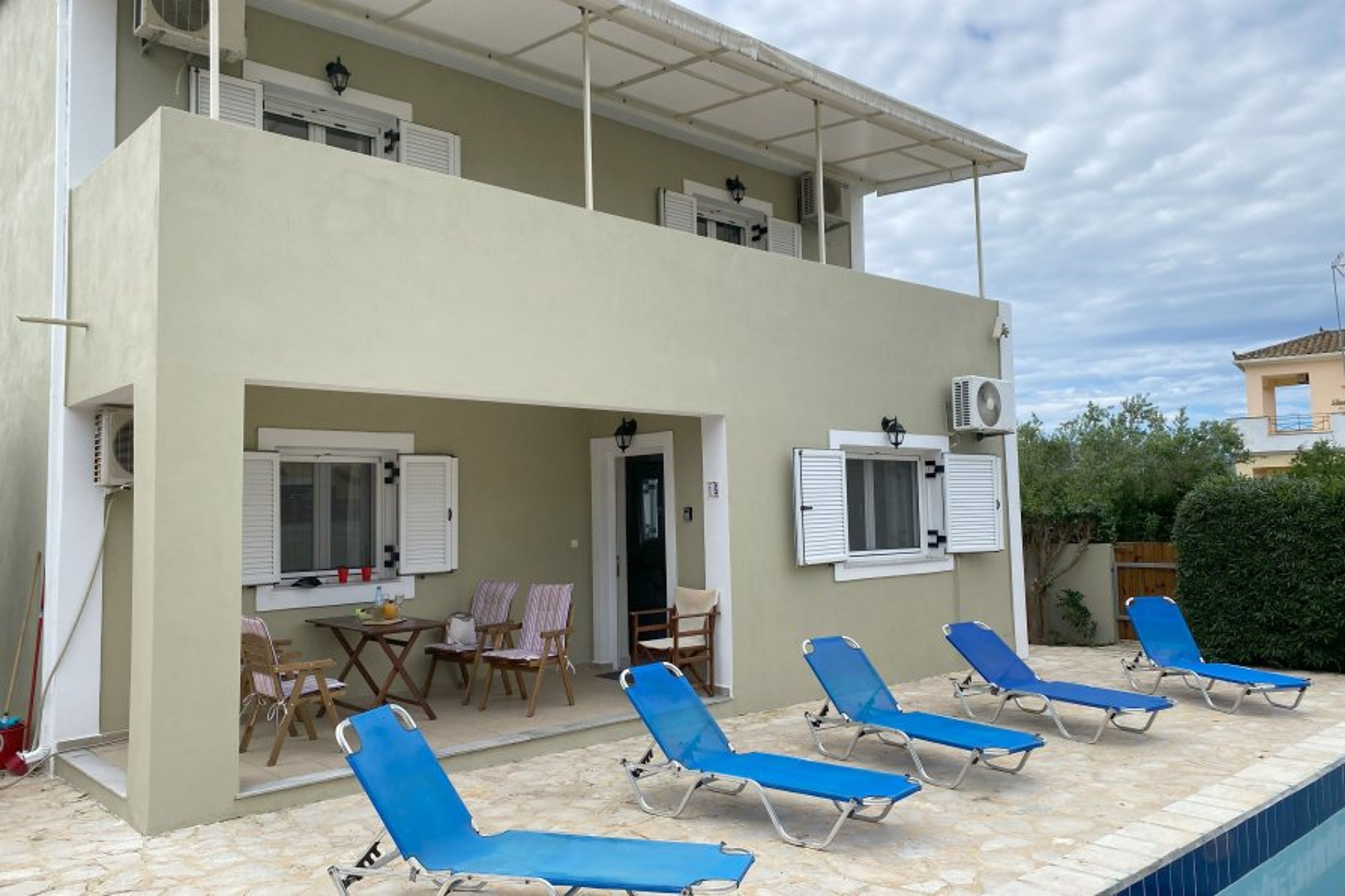 Outdoor seating and pool
