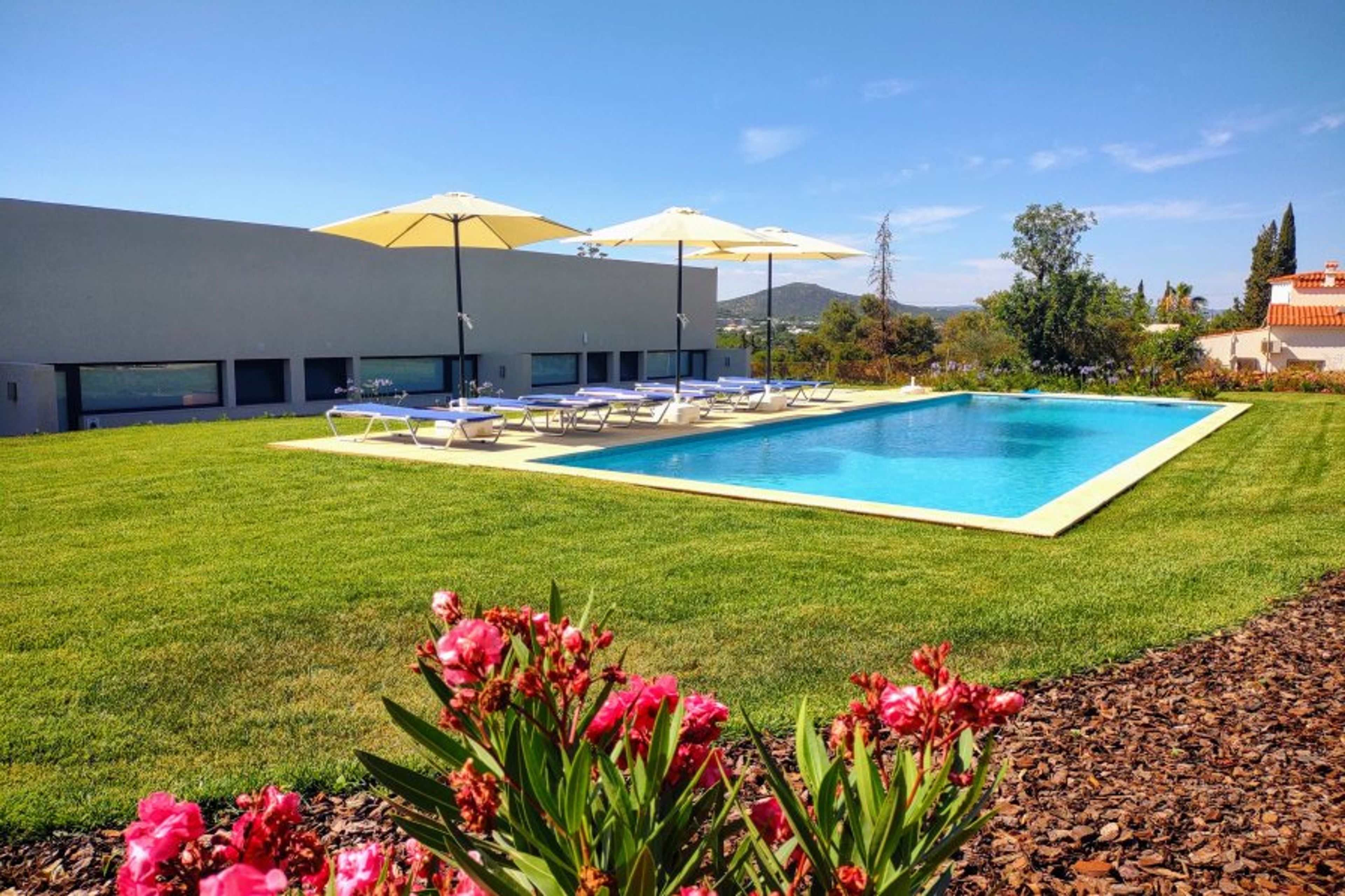 Swimming pool with a nice view and many privacy.
