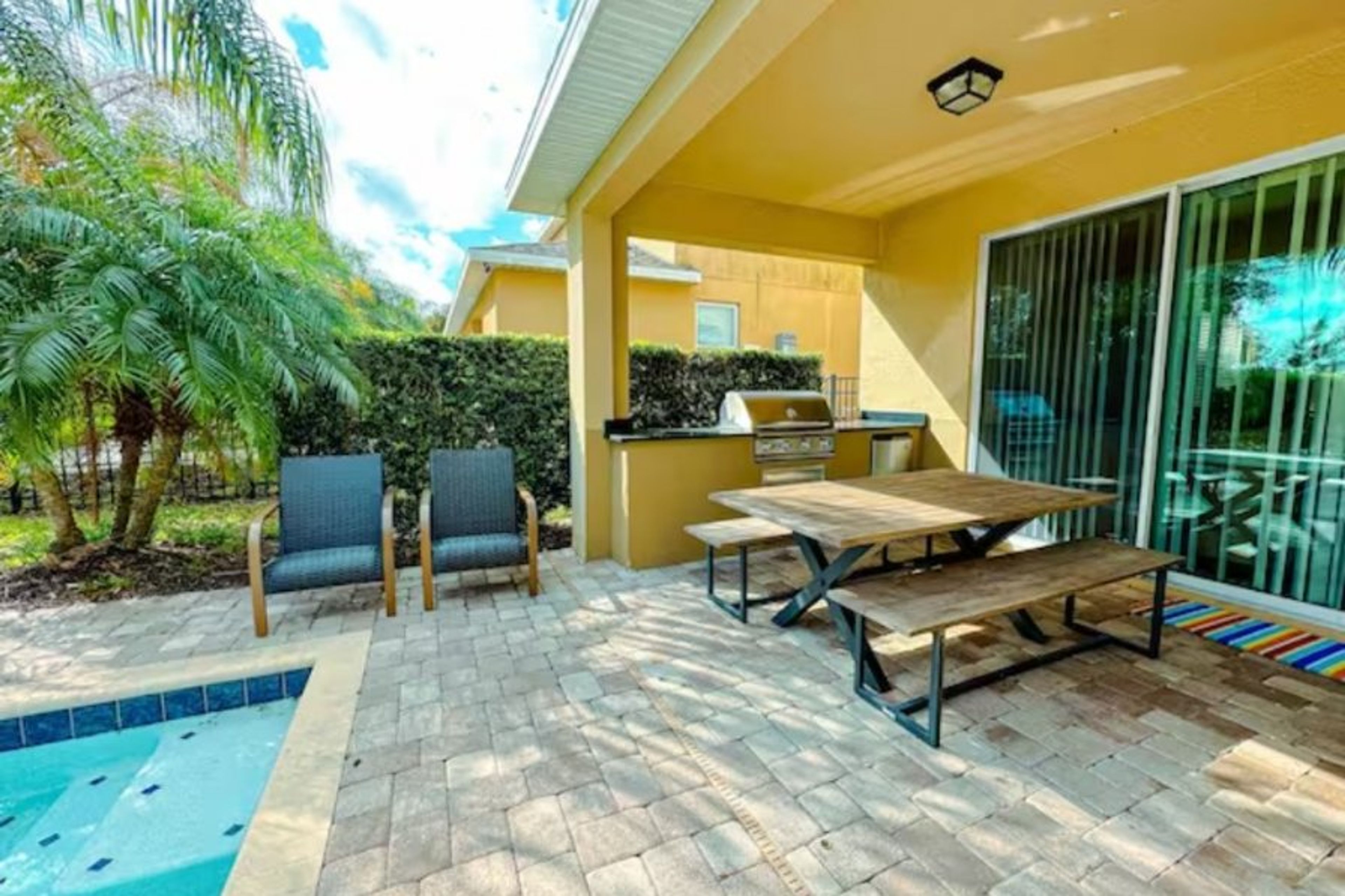 Patio with furniture and BBQ
