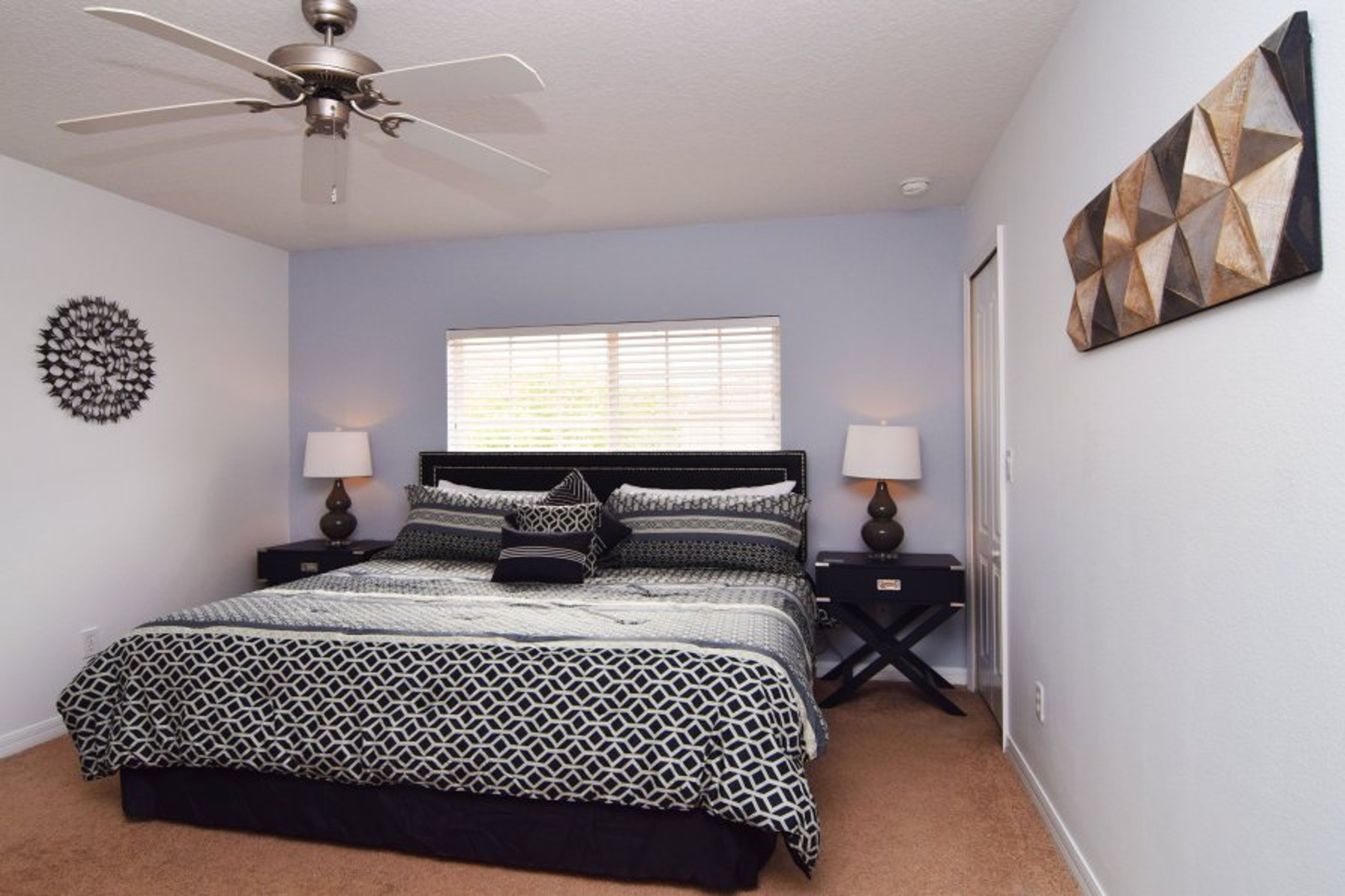 Stylish king bedroom with Smart TV and en suite