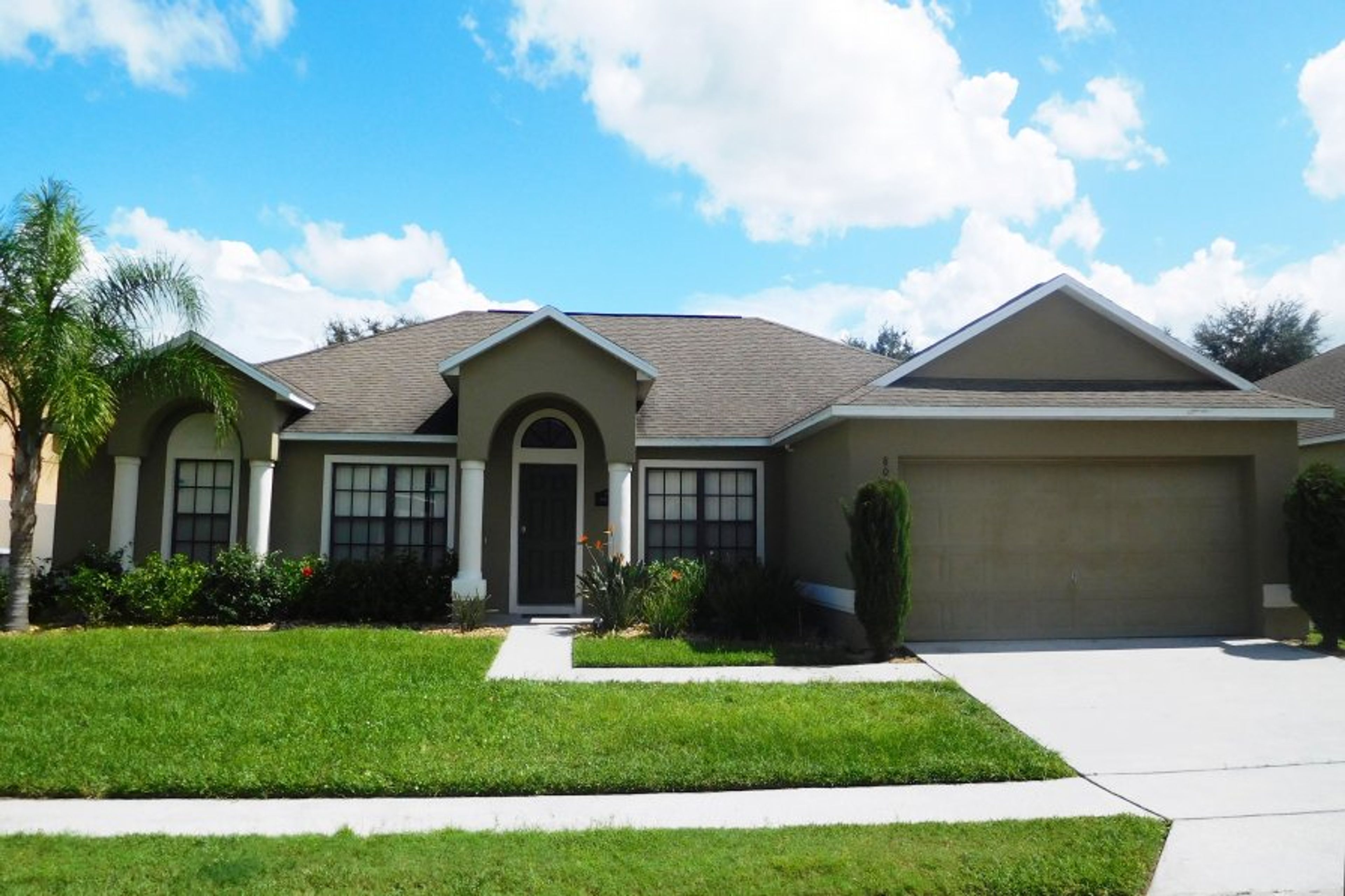 Front of this beautiful detached pool home