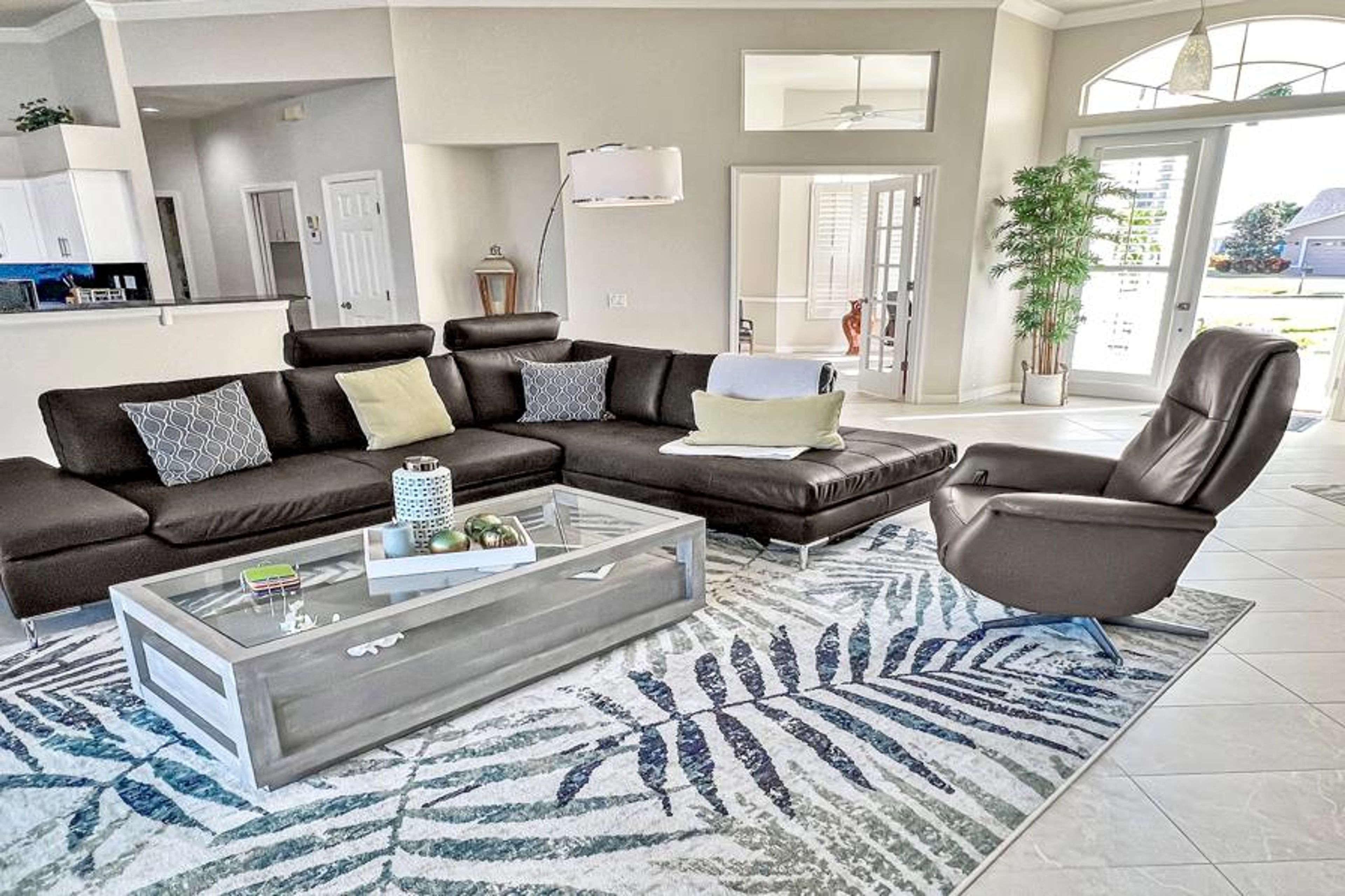 Modern furniture defines the ambience in the living room