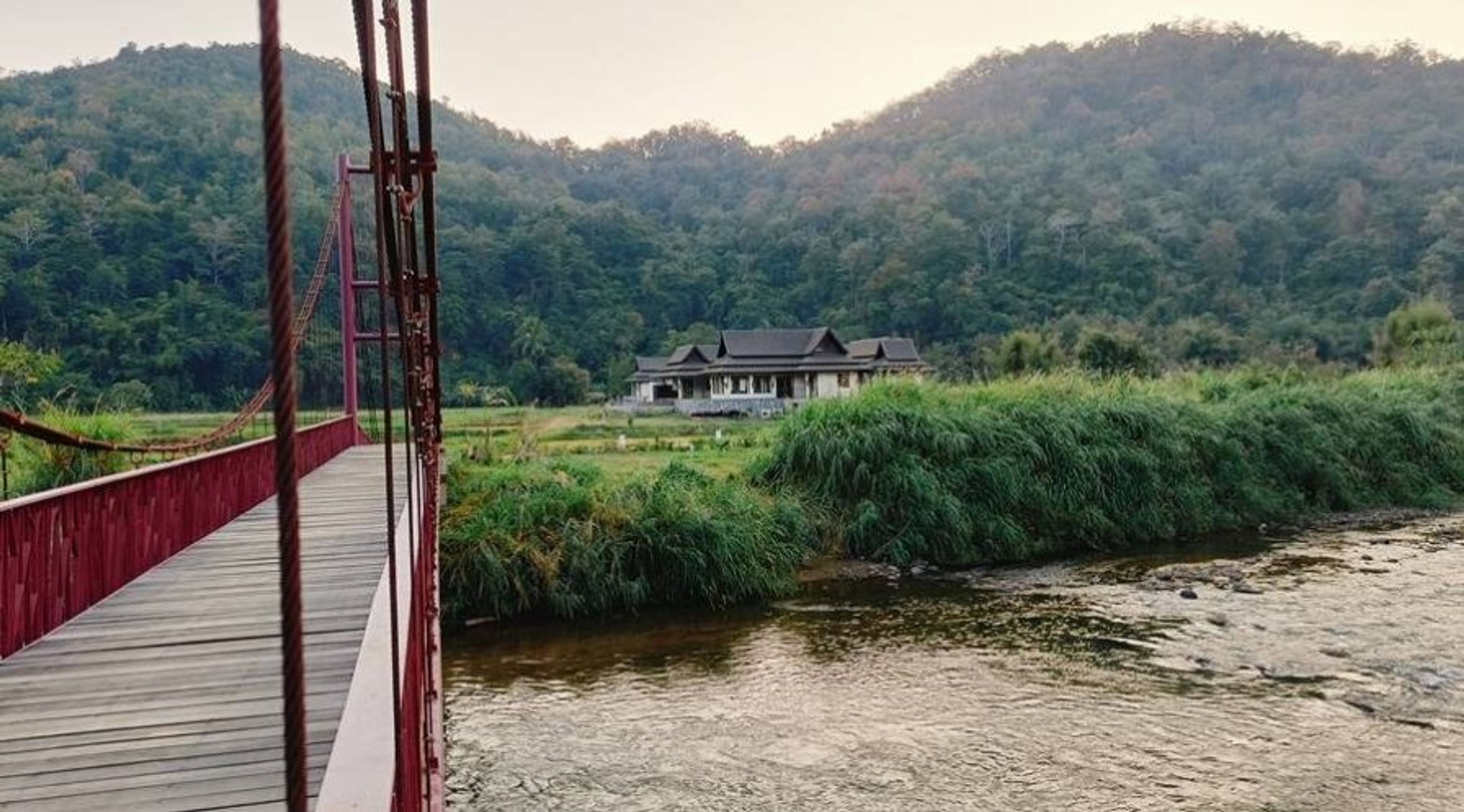 Private suspension bridge entrance