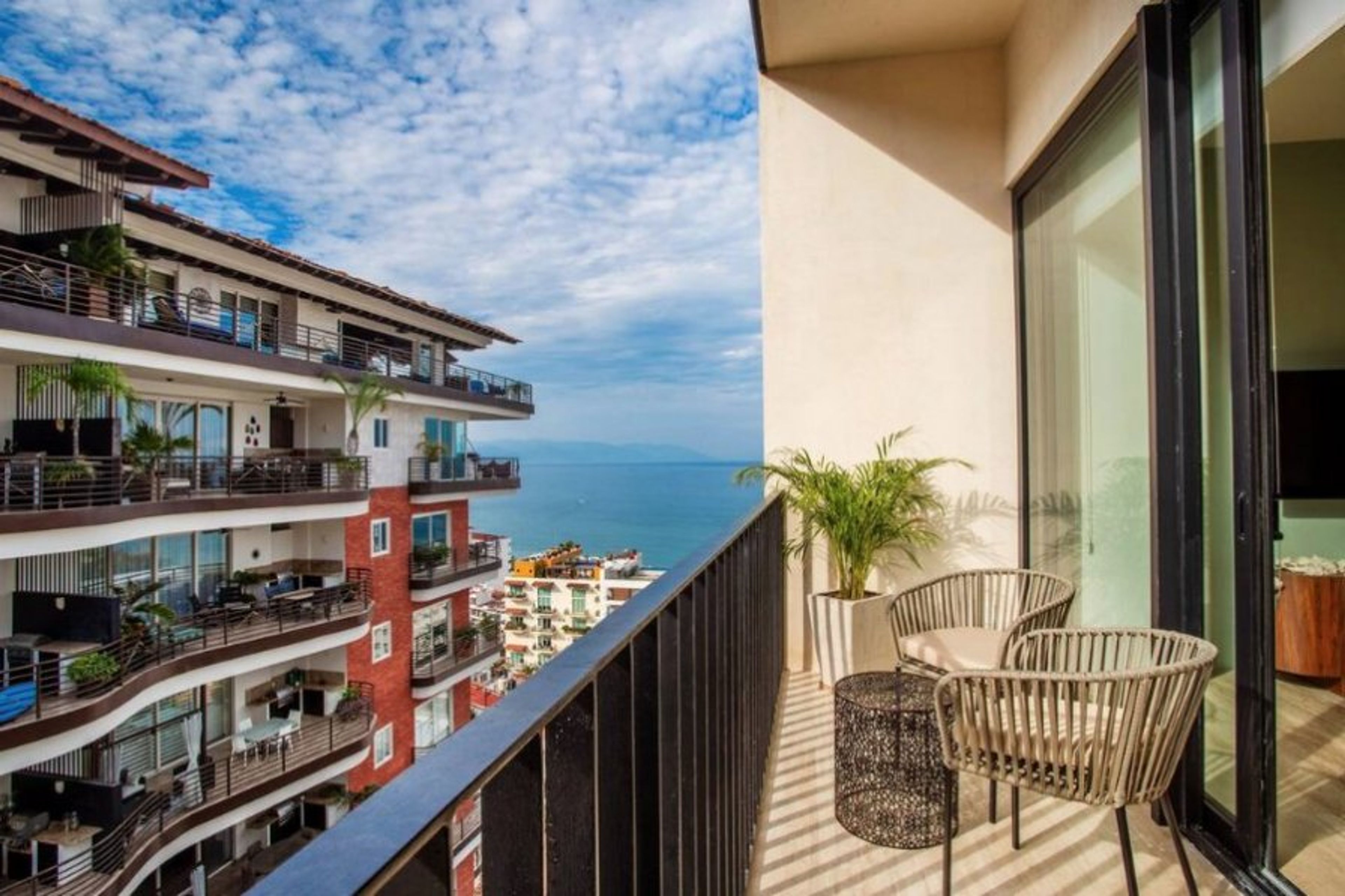 Full length terrace with seating and views!