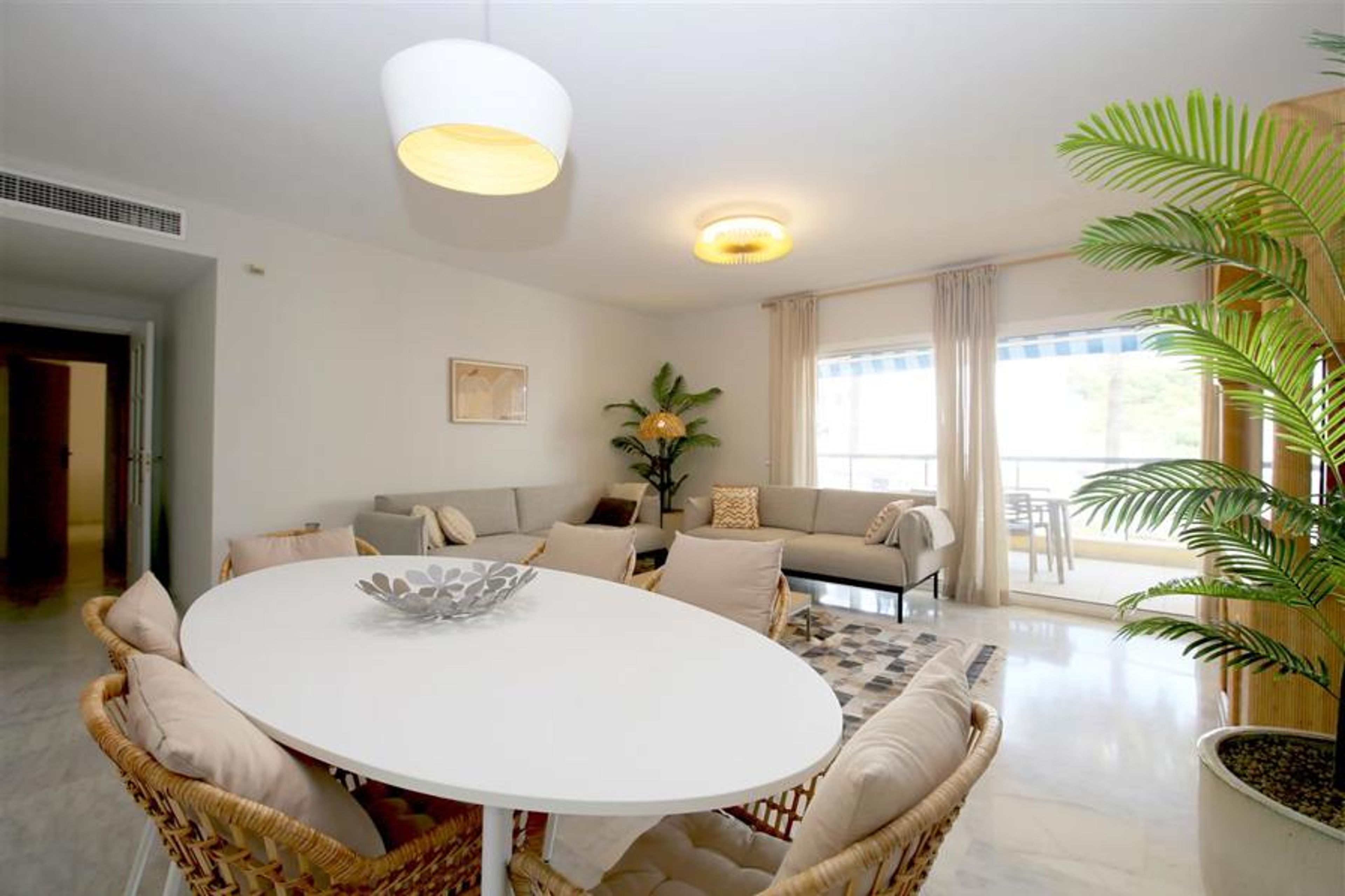 Lounge view from the dining area for six guests