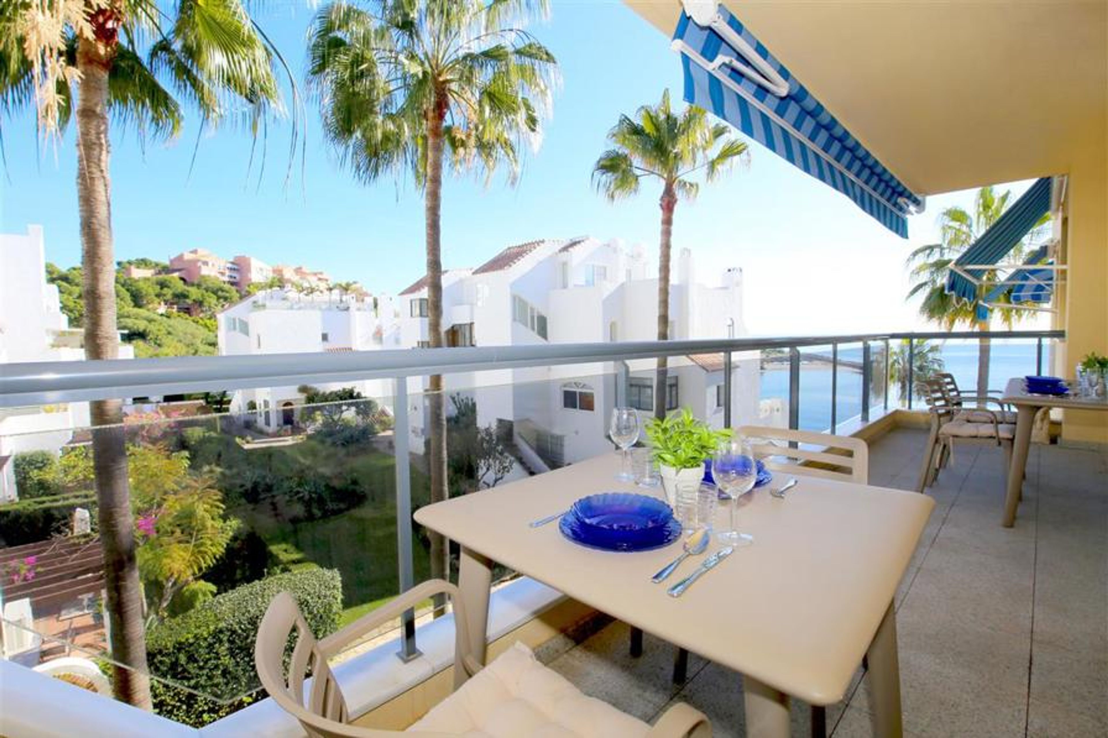 Private terrace with outdoor dining area and stunn