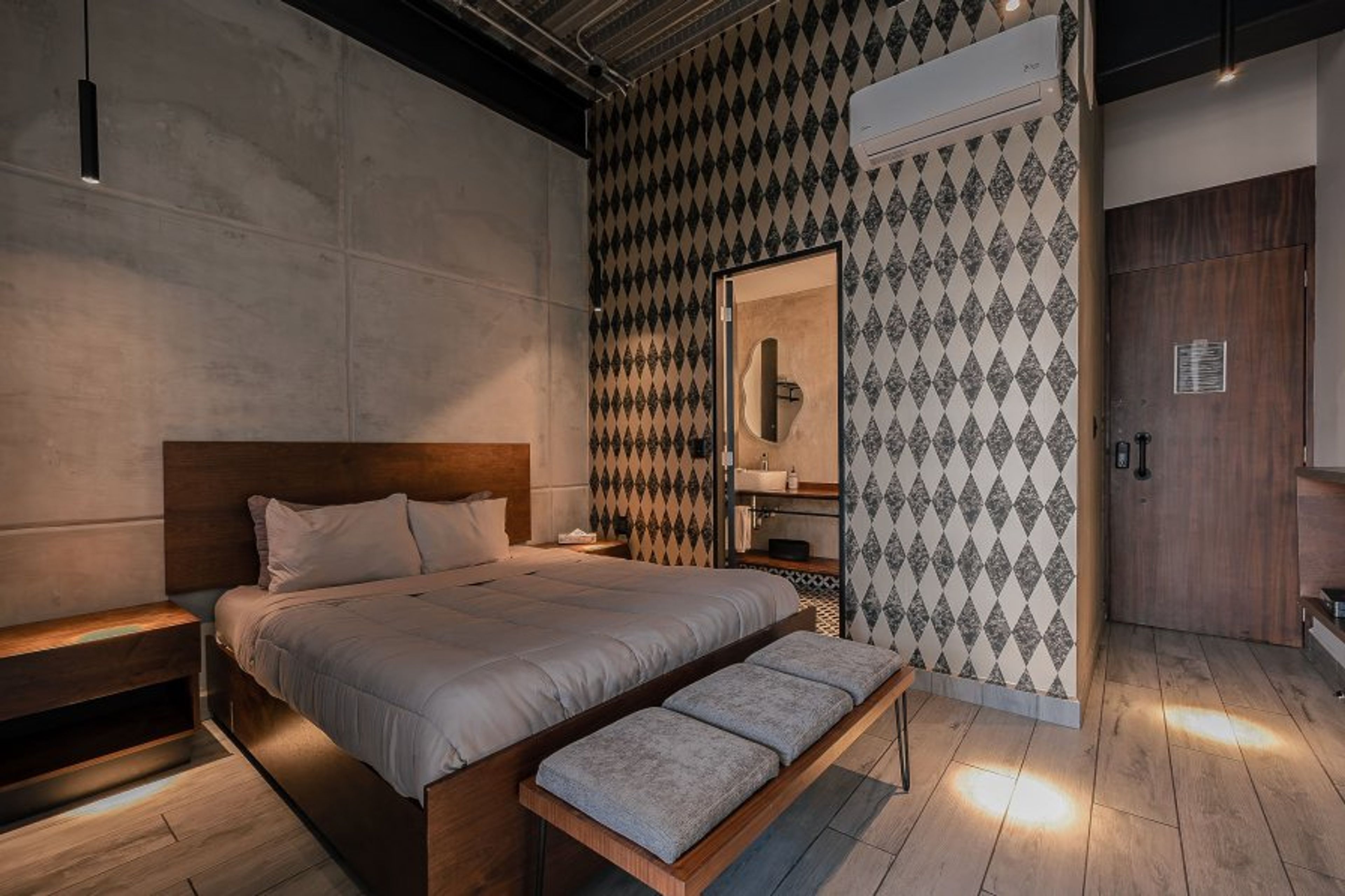 Bathroom right next to the bed