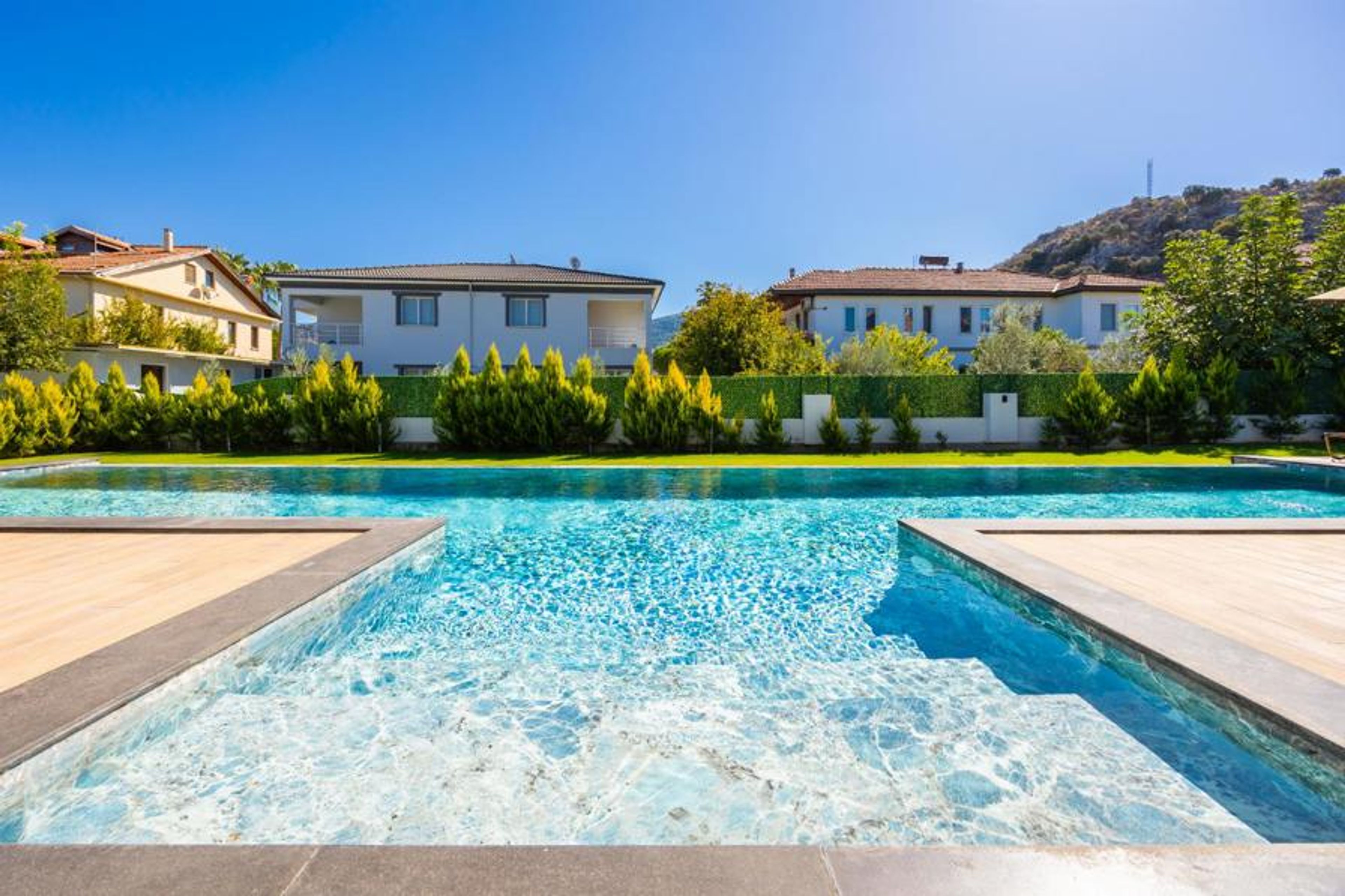 Private pool, terrace, and garden