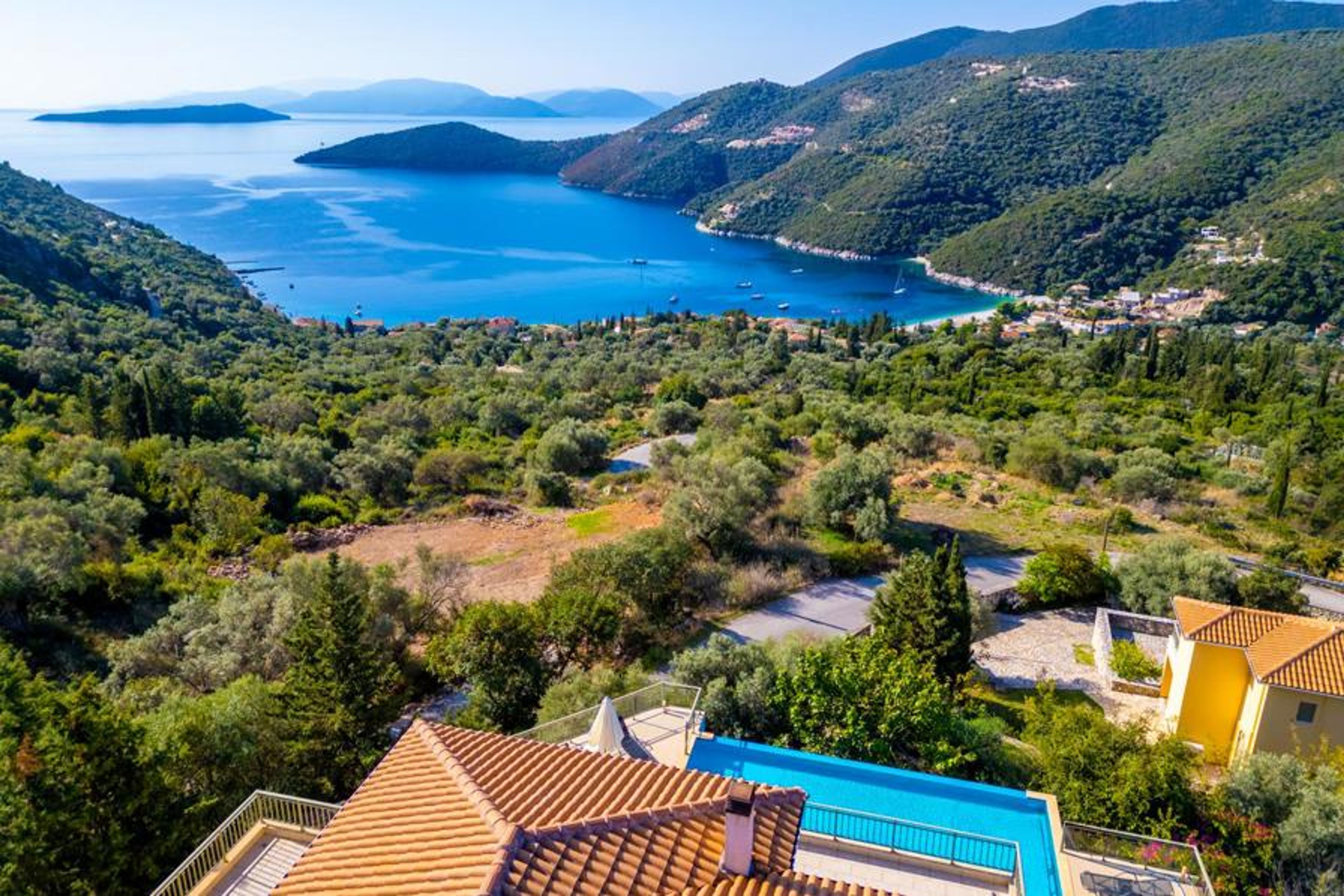 Aerial view showing location of villa