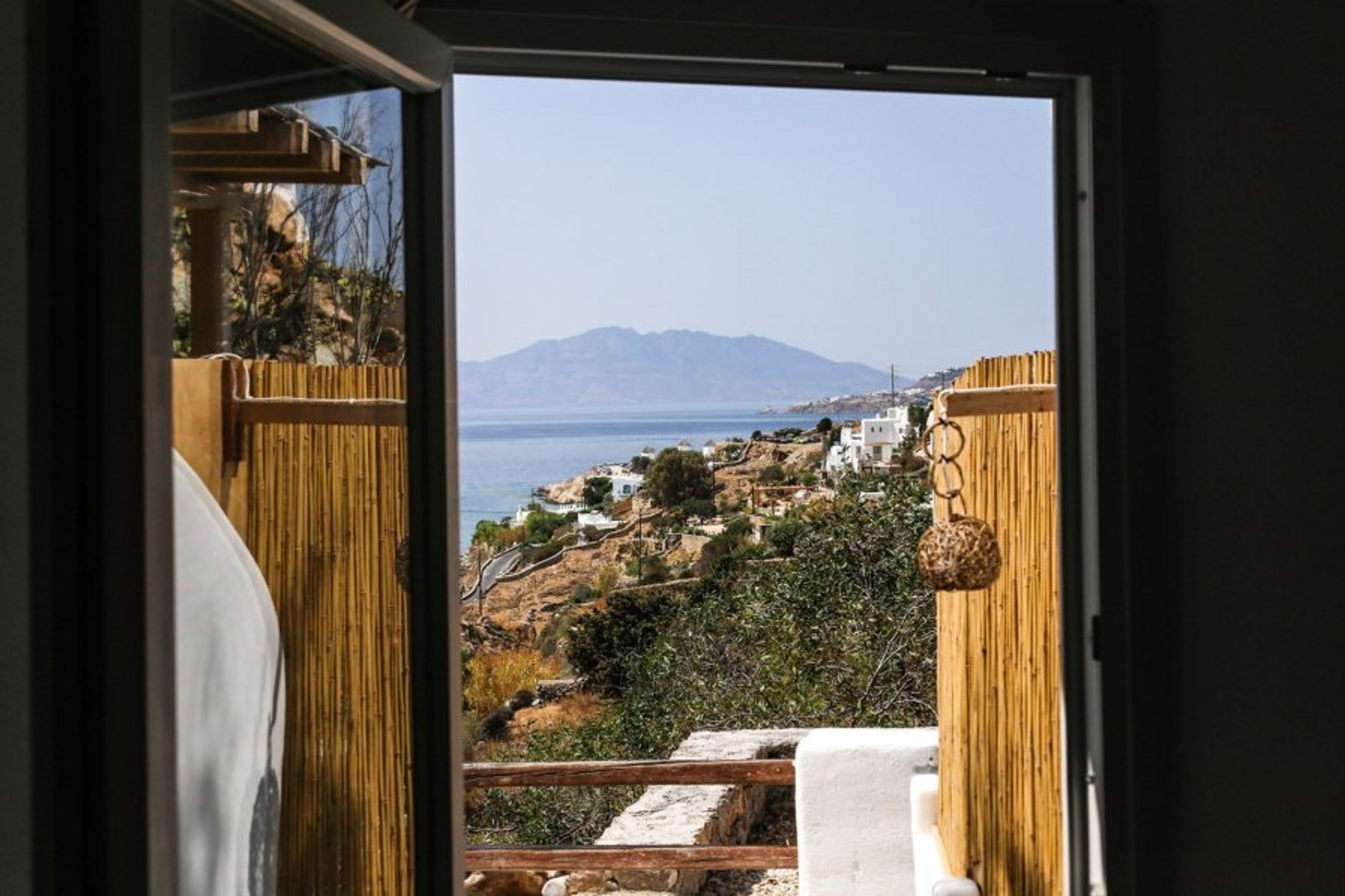 from the bedroom with view to Tinos island
