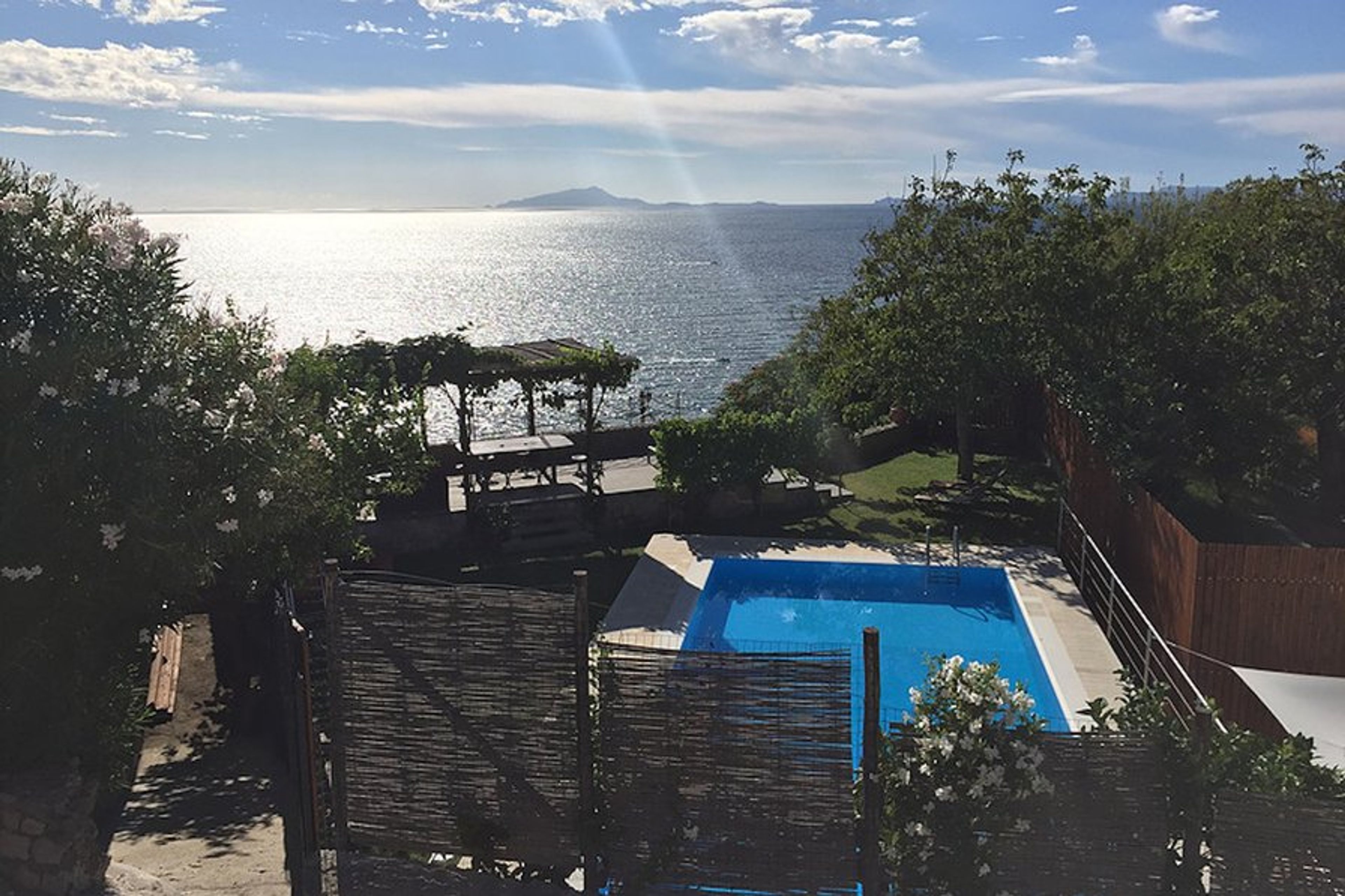 Swimming pool area on the back of the villa