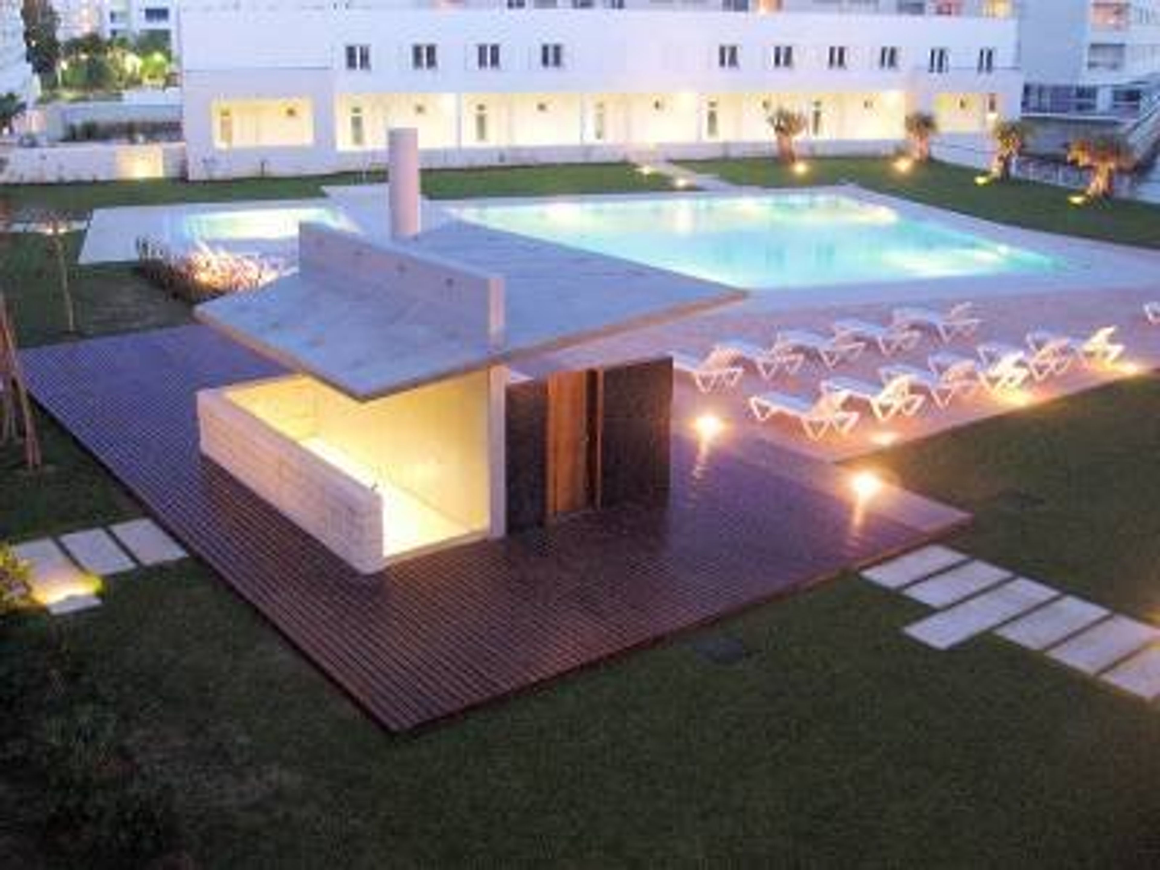 Swimming pool at night