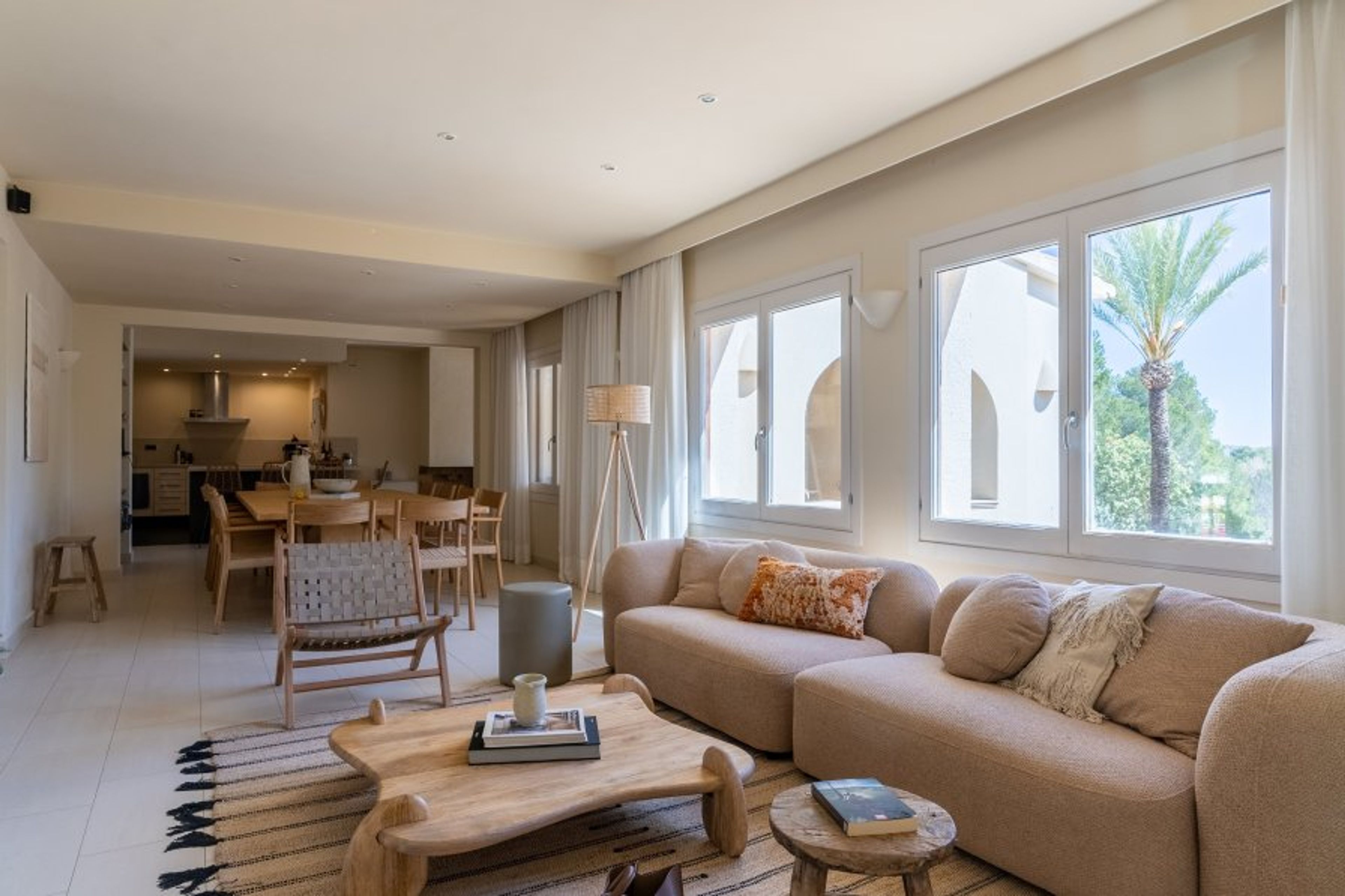 Large living room and dining area