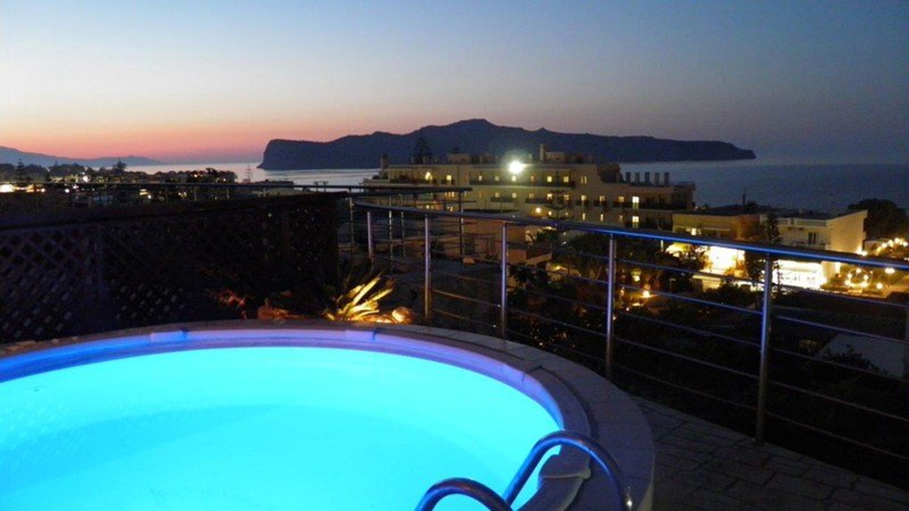 Blue Villa I private external pool at night