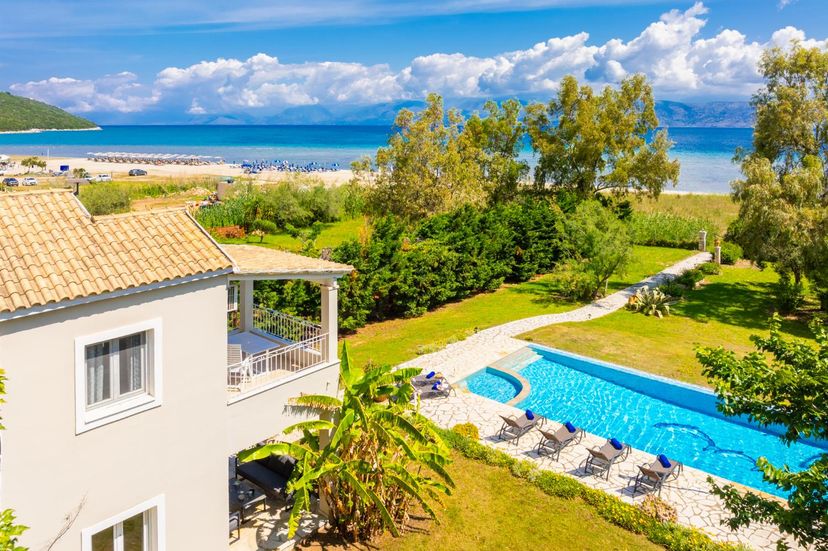 Villa in Greece, Kassiopi: Beautiful villa with private pool, terrace, and garden with sea views