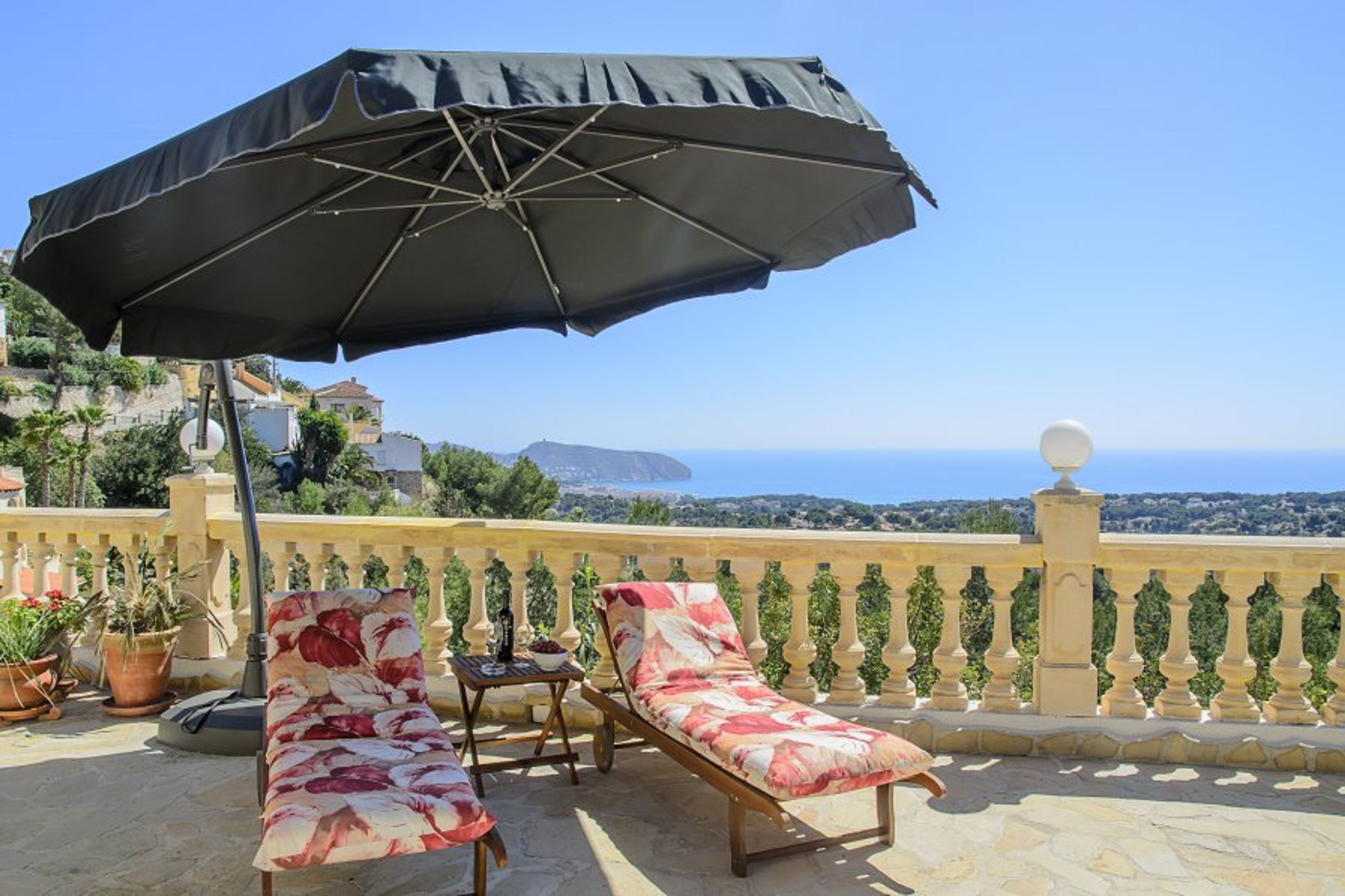 Beautiful sea view from the sun terrace next to the pool