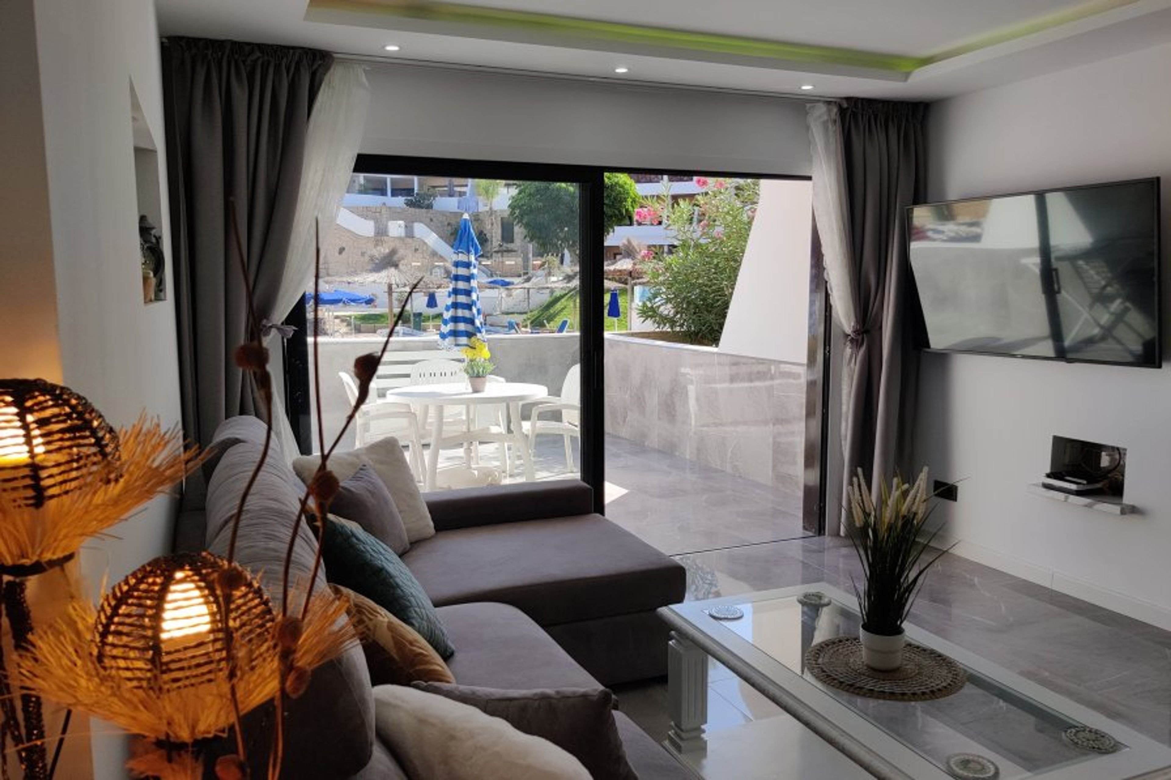 Large TV with channels and streaming service