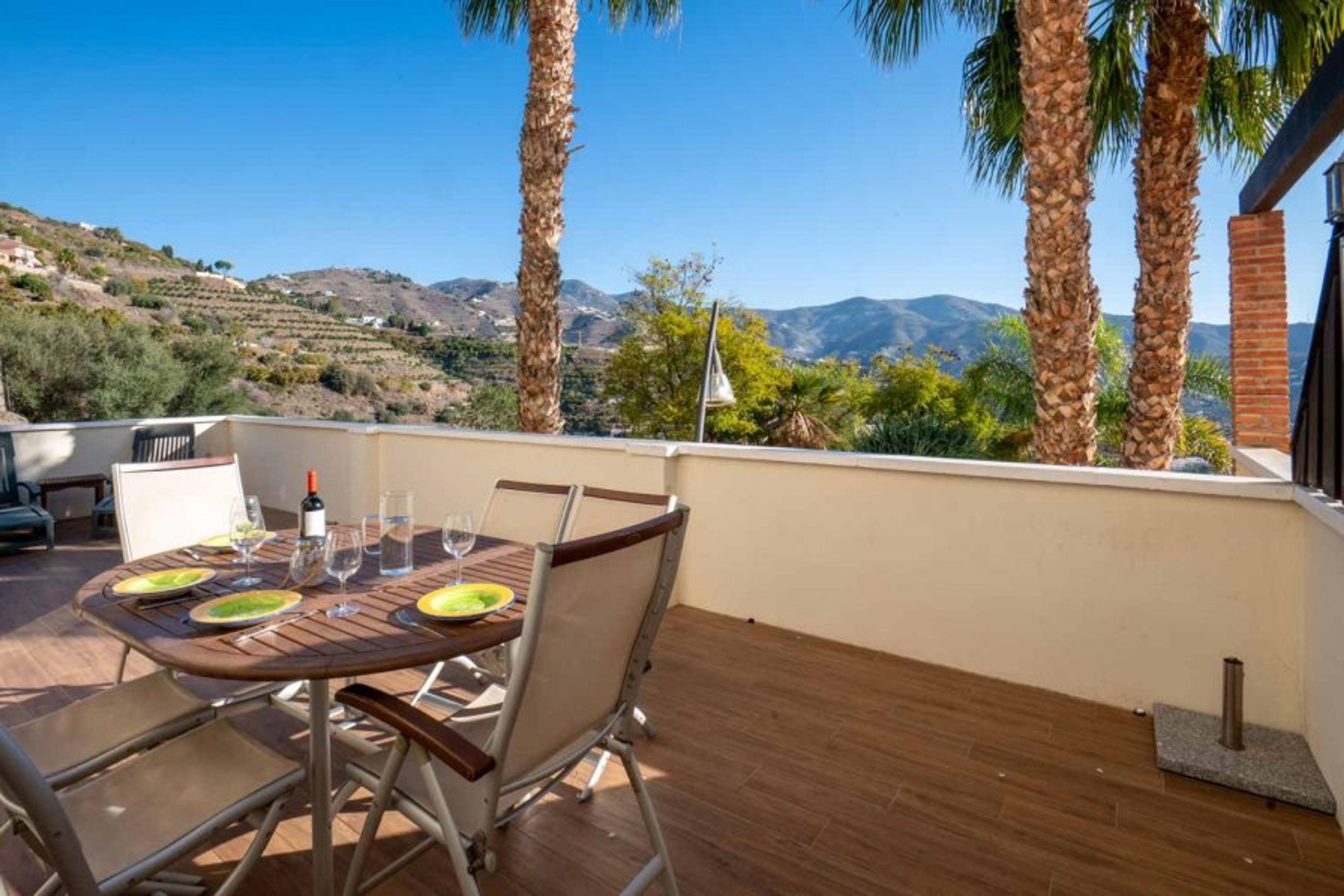 Terrace viw other sid. Slopes of the Sierra Nevada.