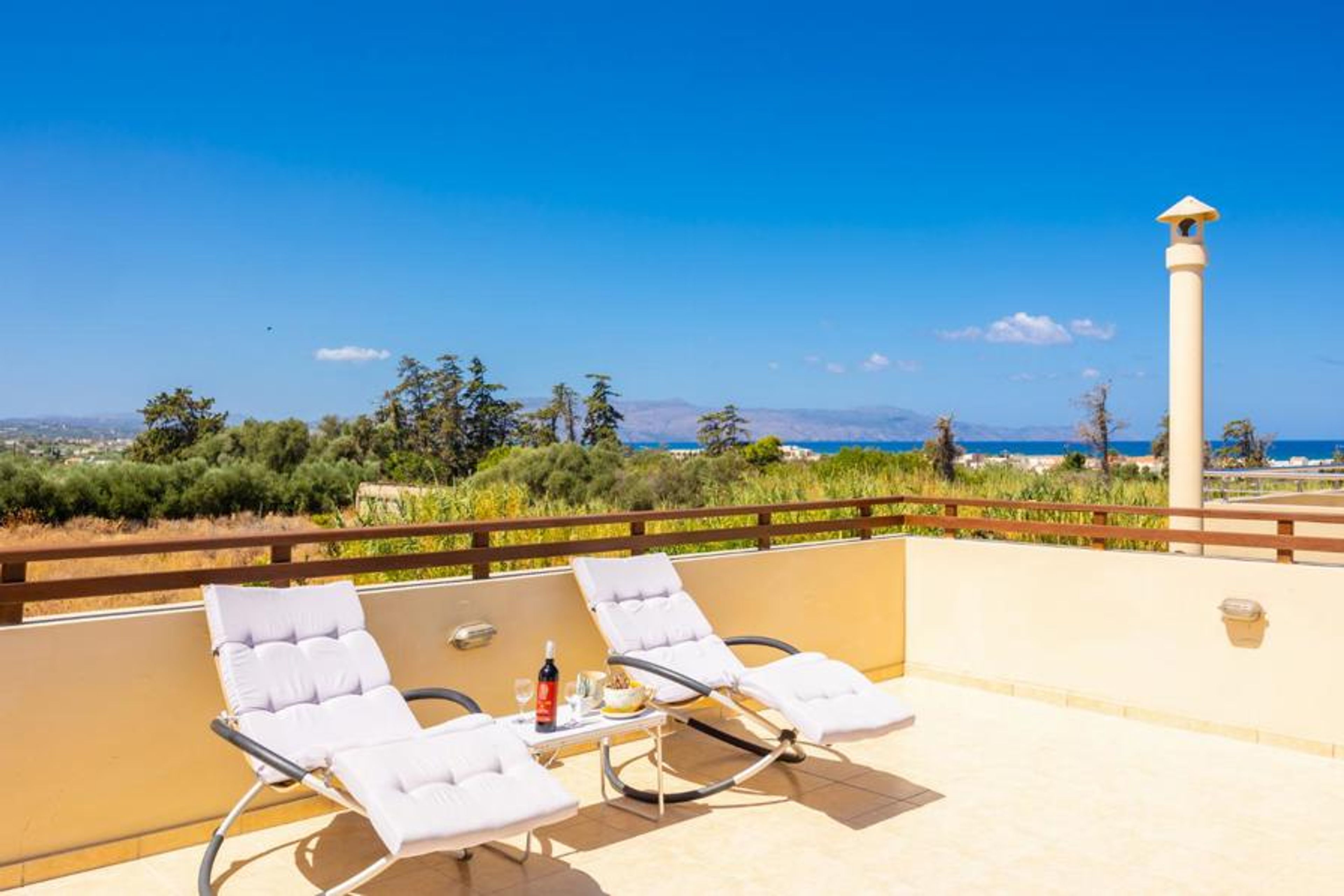 Upper terrace area with sea views