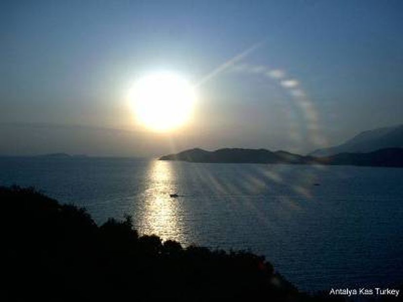 Studio_apartment in Kaş, Turkey: Sunset view from the pool side