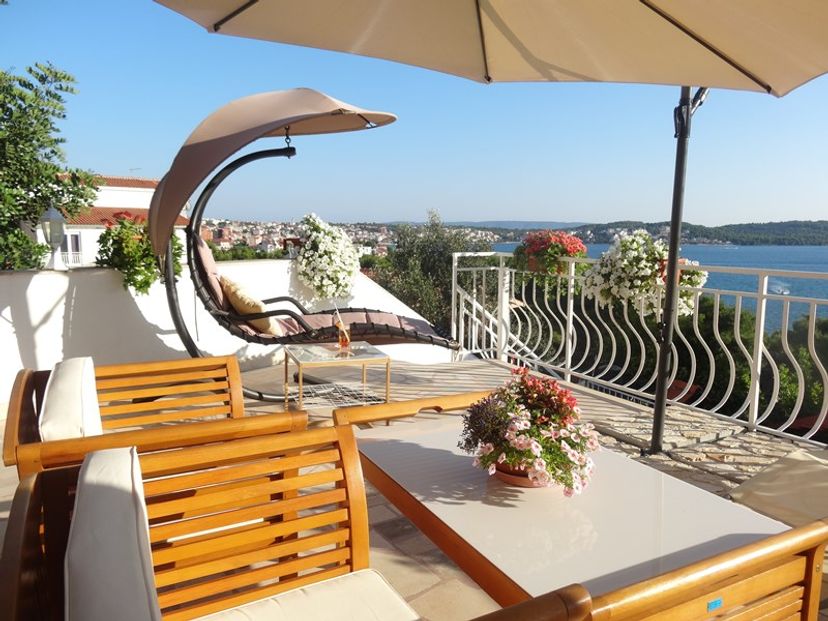 Apartment in Trogir, Croatia: Apartment 1, private terrace with barbeque area