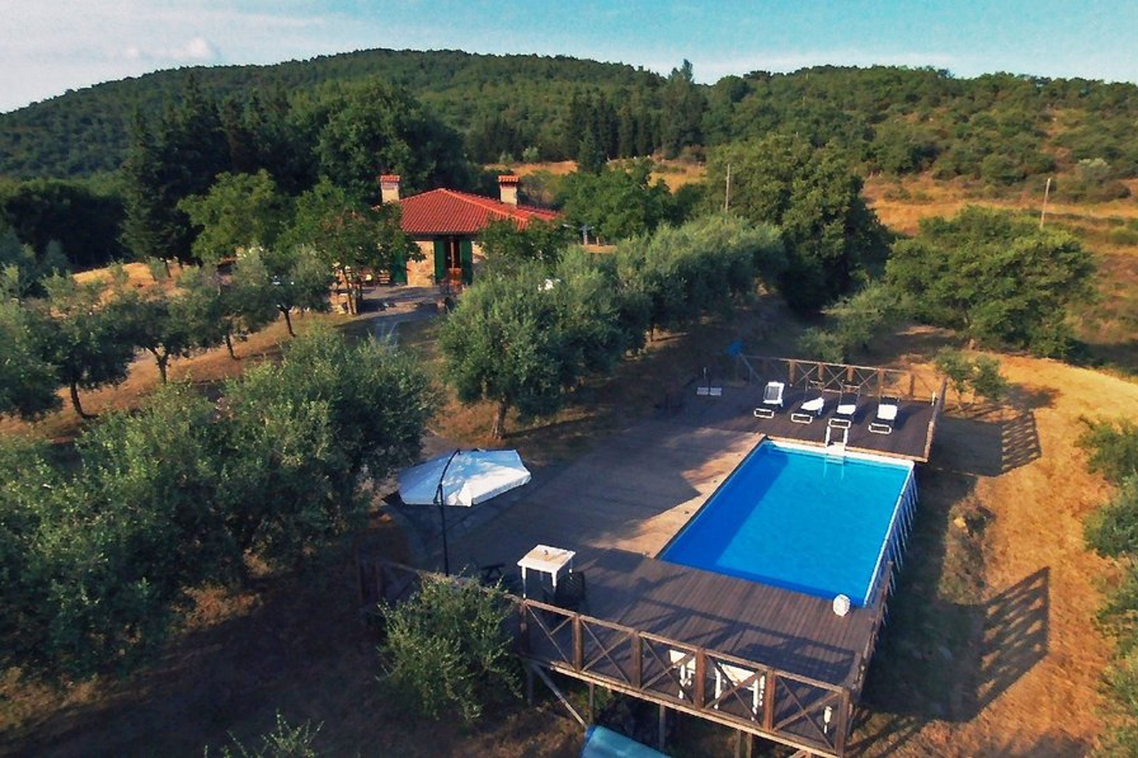 House and pool view