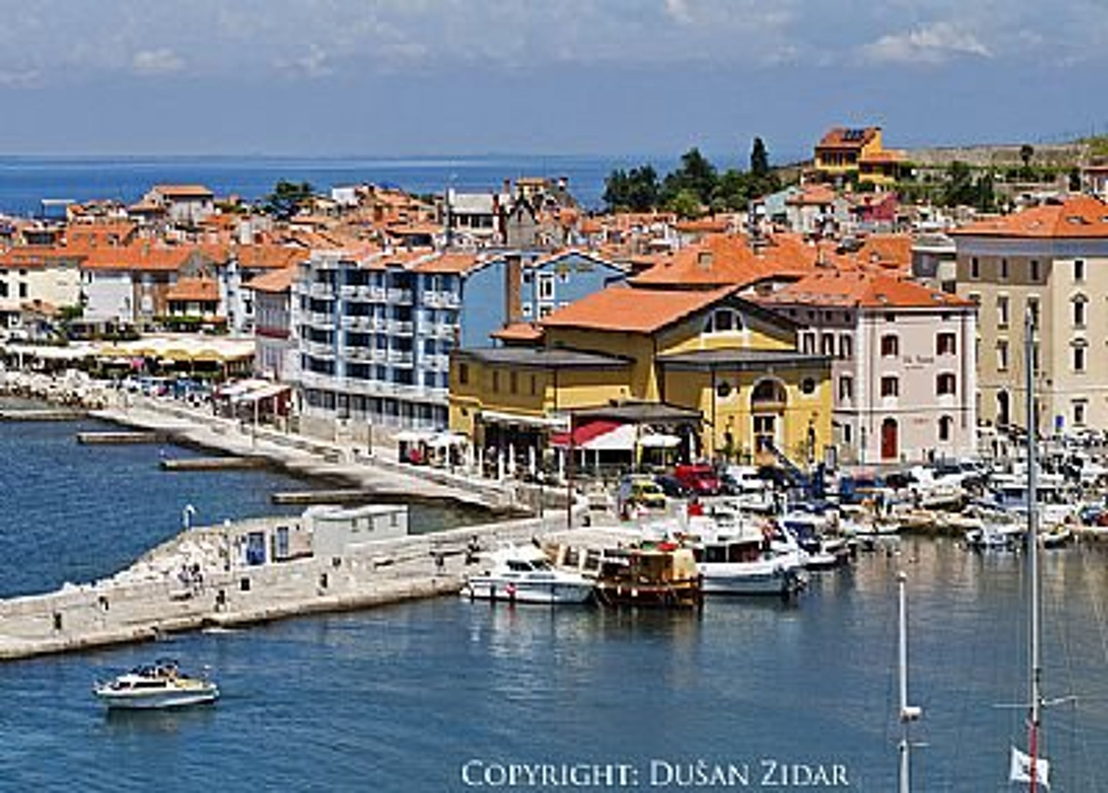 Piran with our house on the top (yellow)