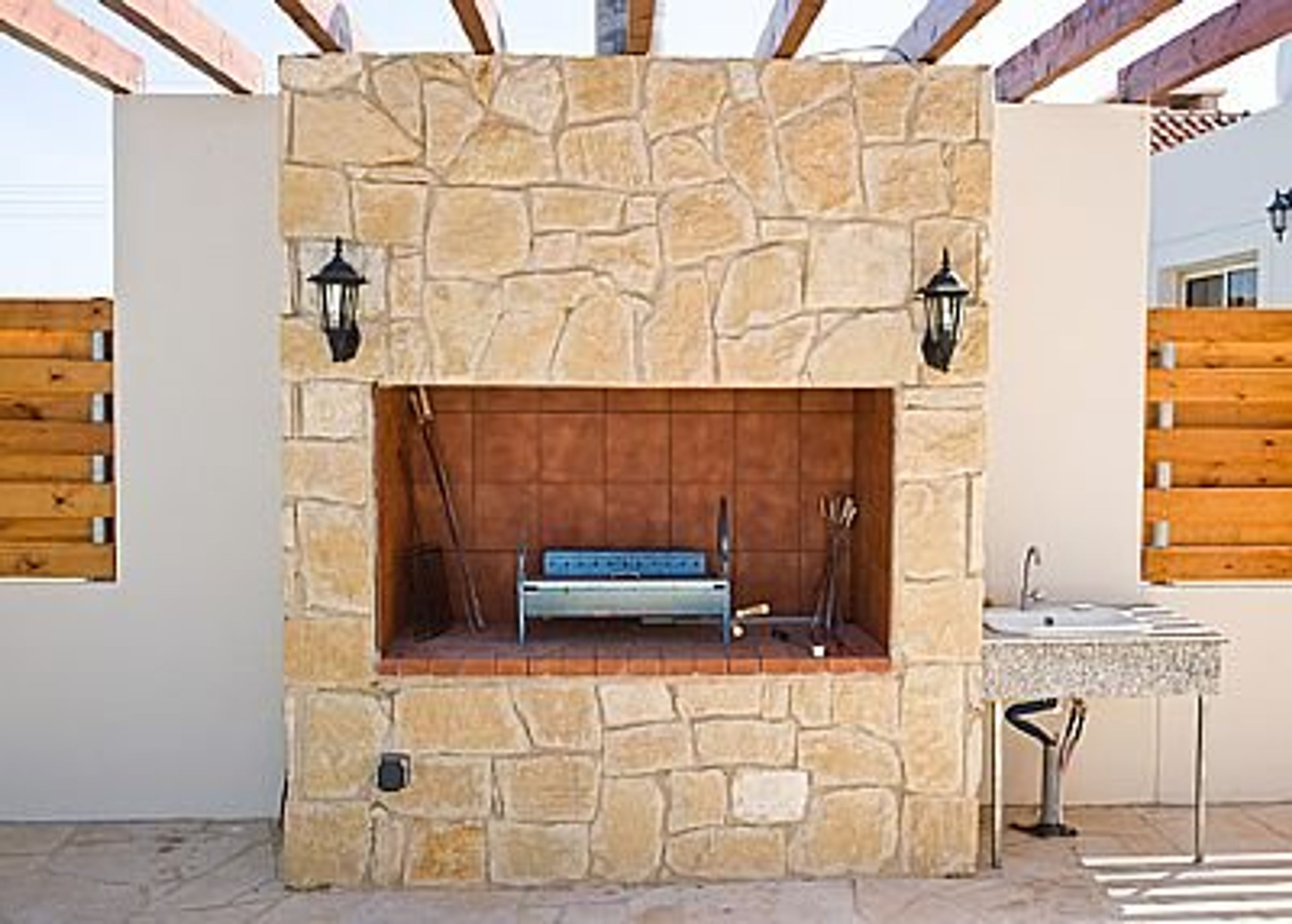 Stone built BBQ