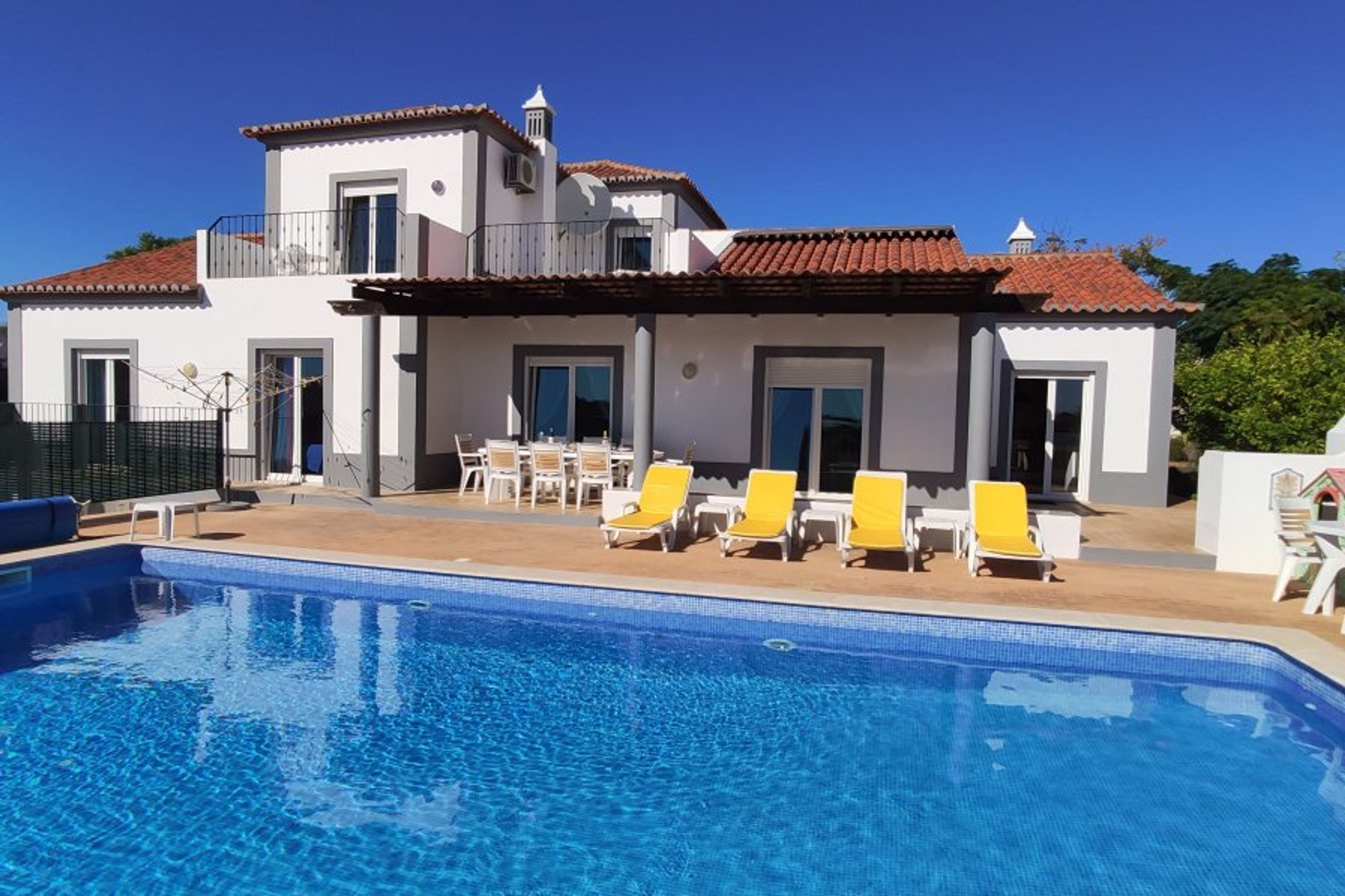 south facing villa with heated pool, bbq and countryside beyond