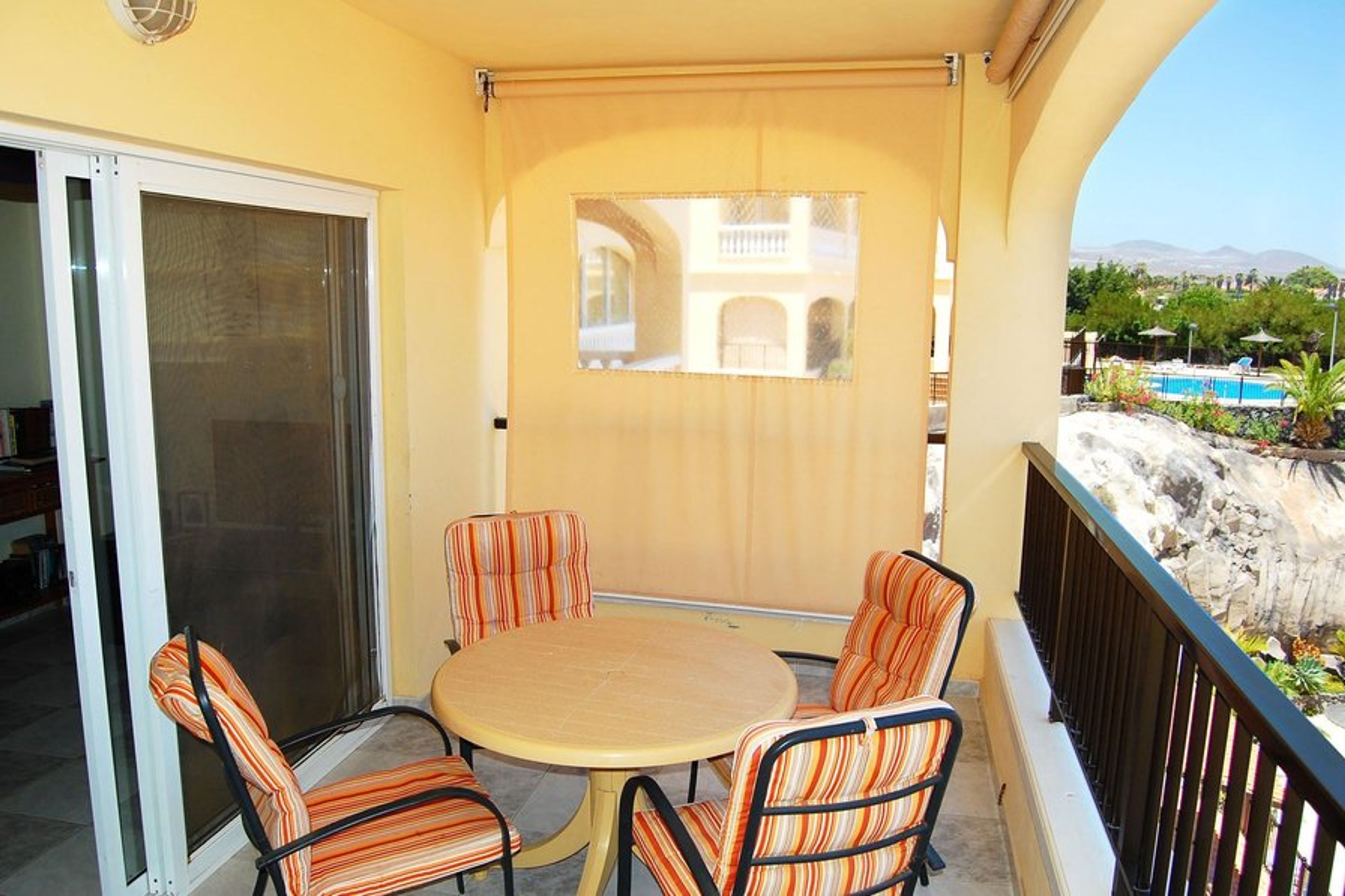 sunny private balcony