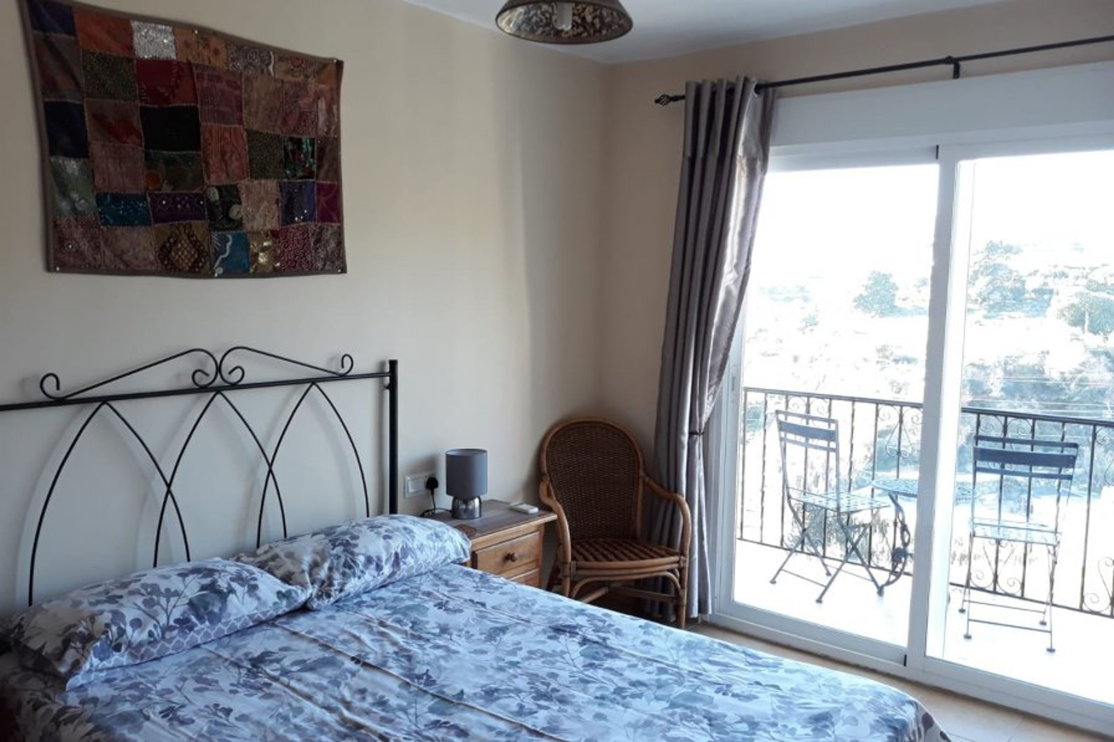Air conditioned double bedroom with Juliet balcony and stunning views
