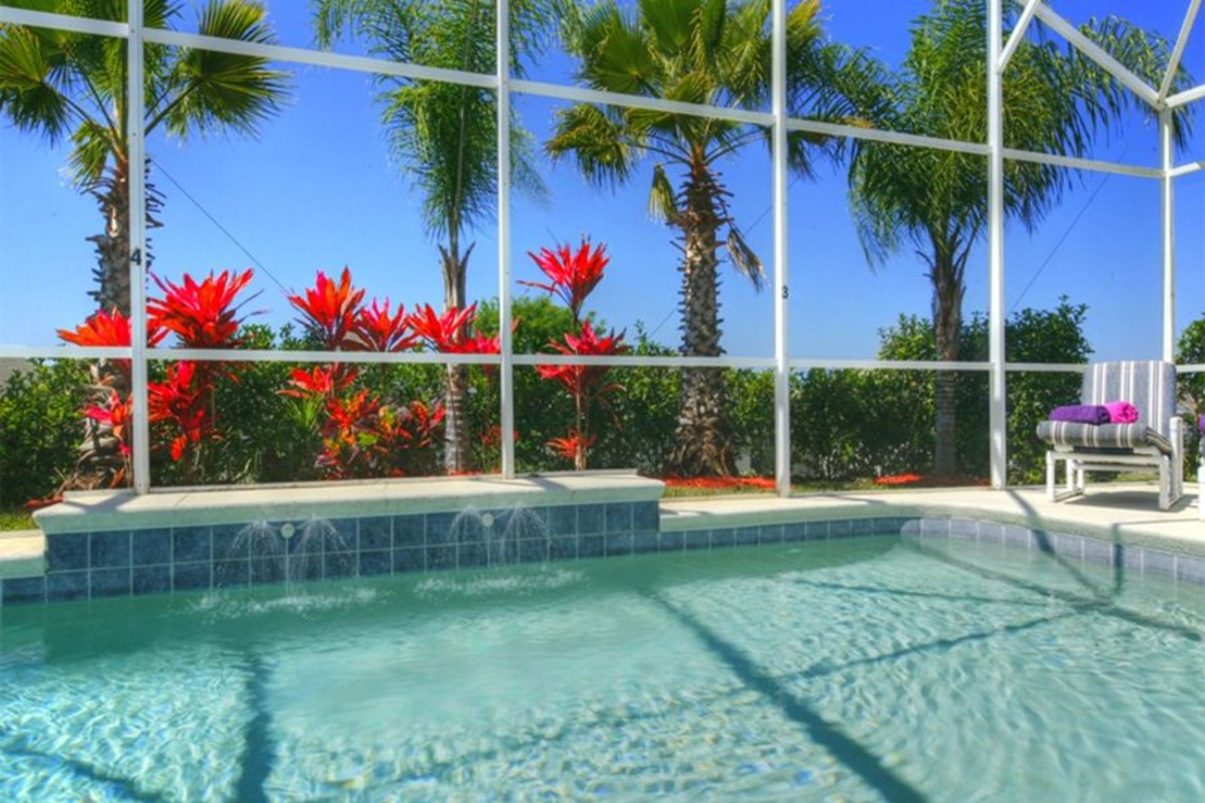 Atractive planting around pool