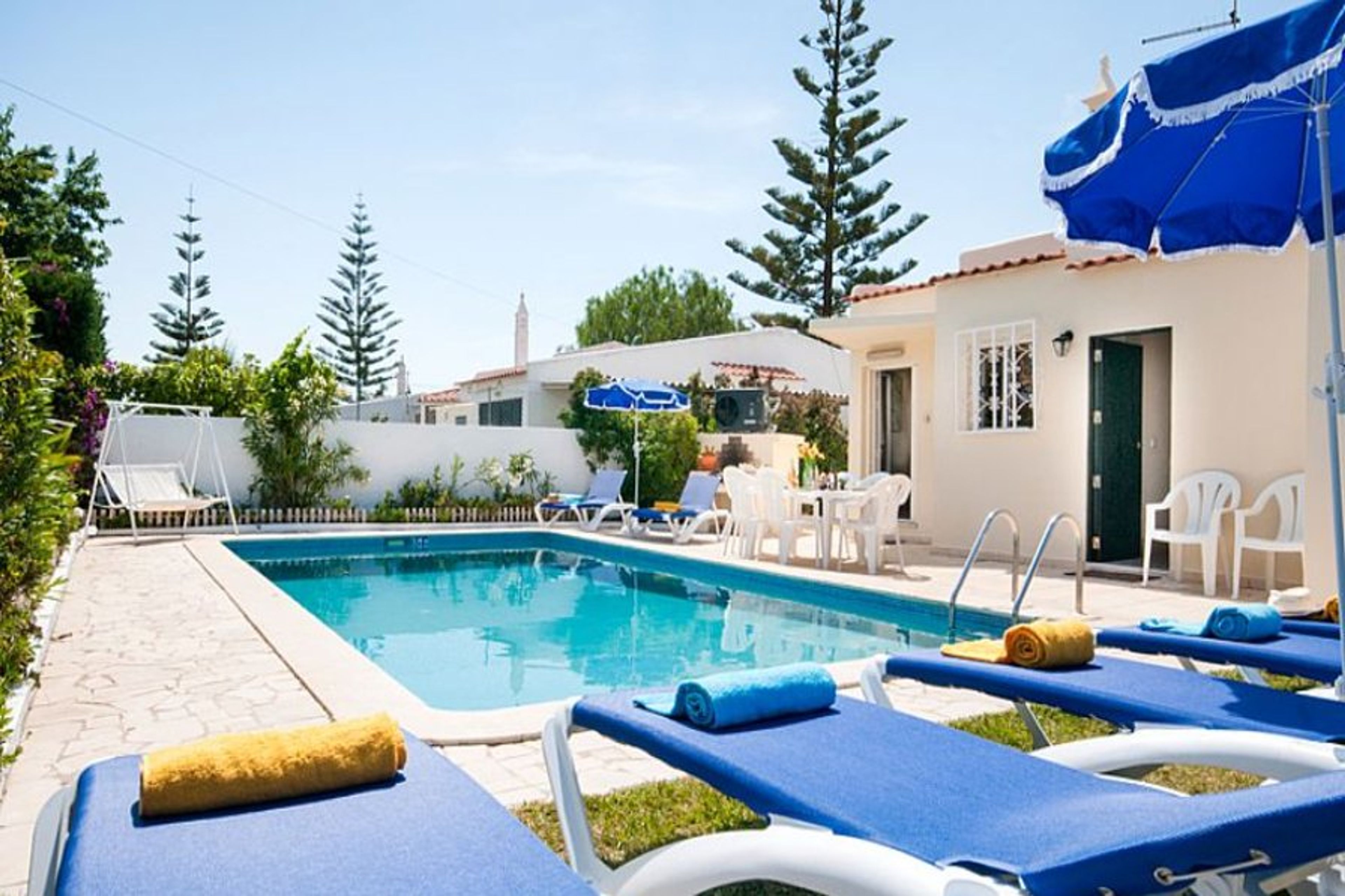 Private pool with sunloungers and BBQ