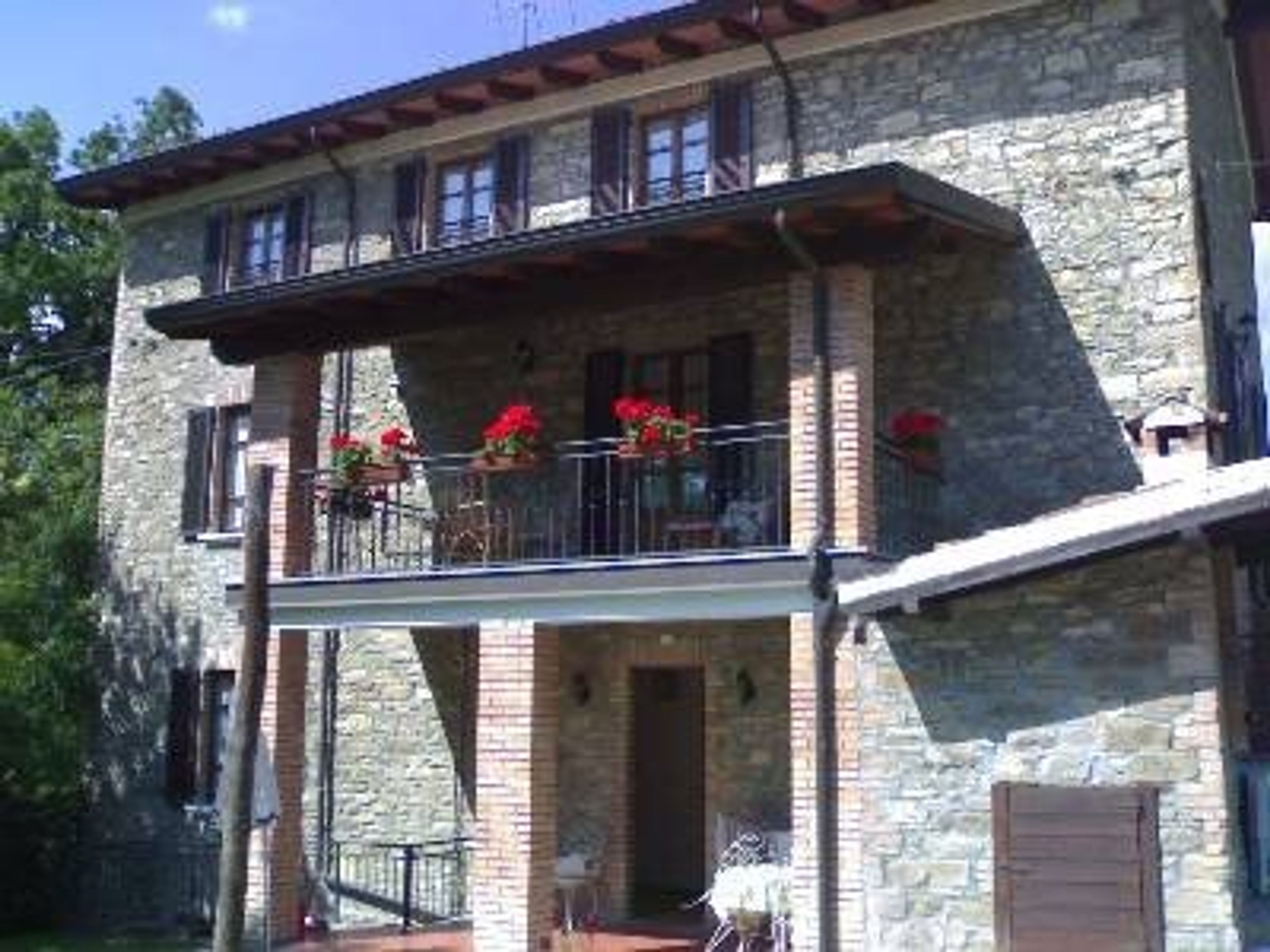 The terazza and geraniums