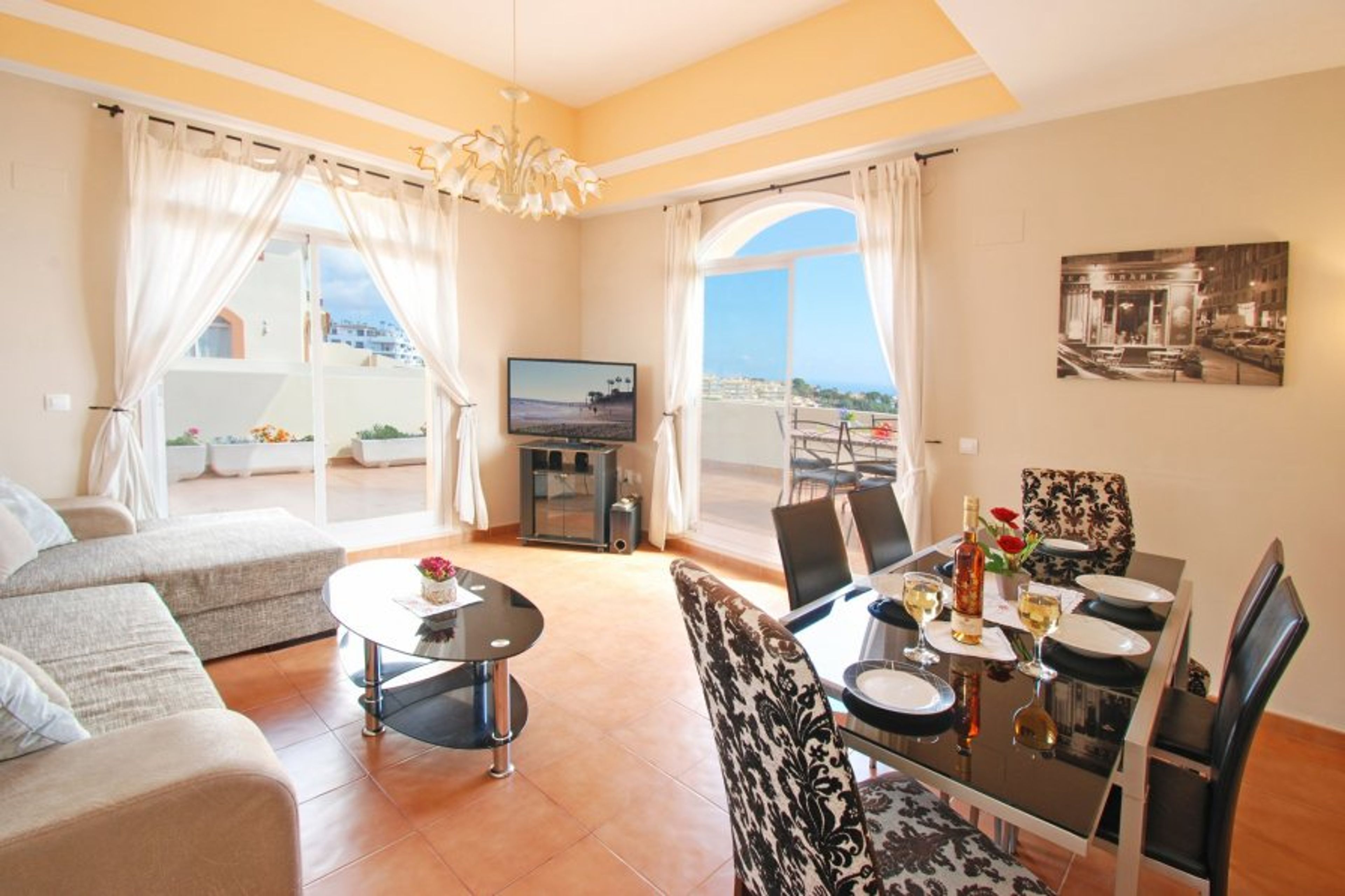 Bright and spacious living room at Nueva Calahonda 4.