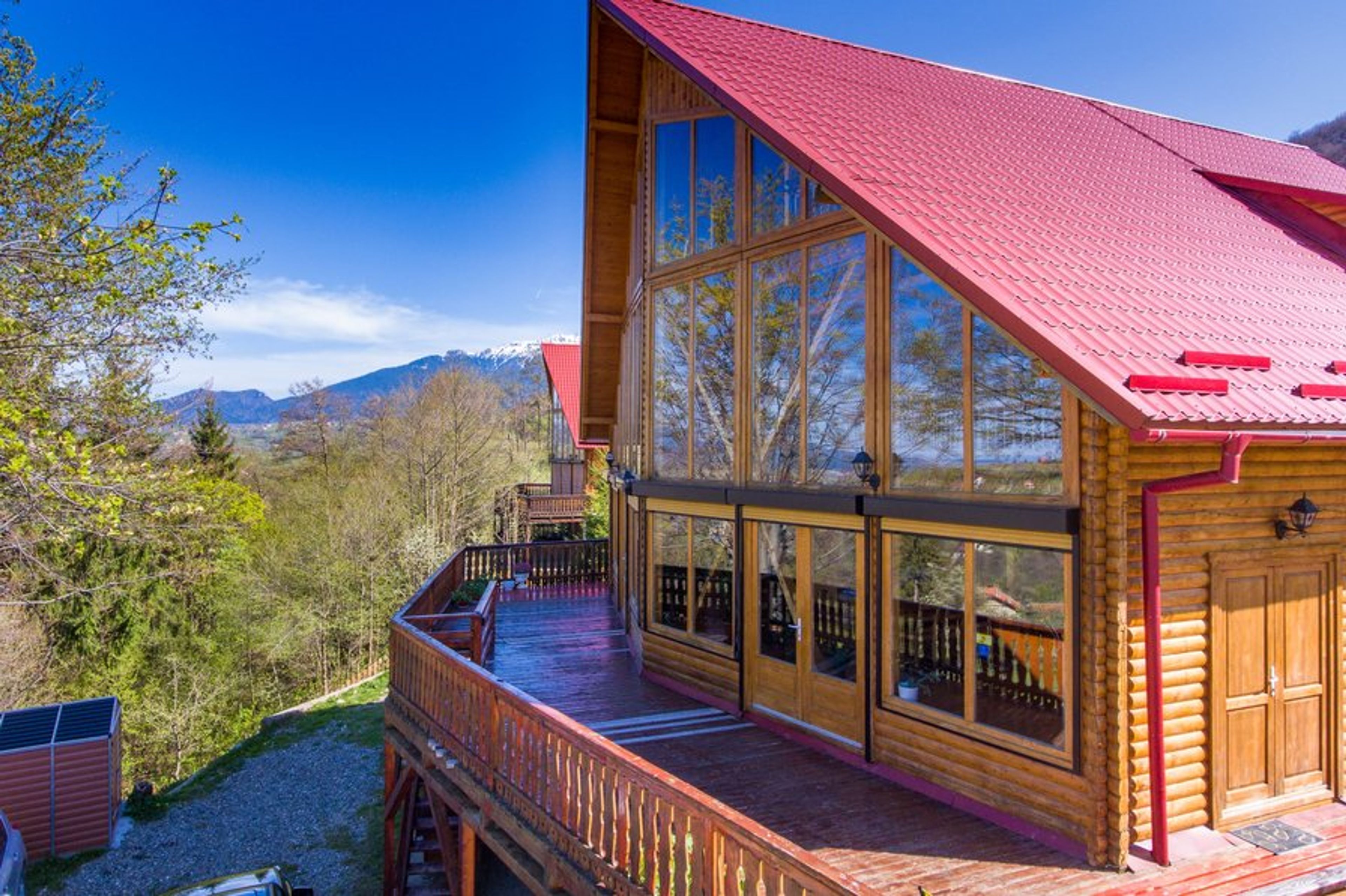 Front of the house, aerial view.
