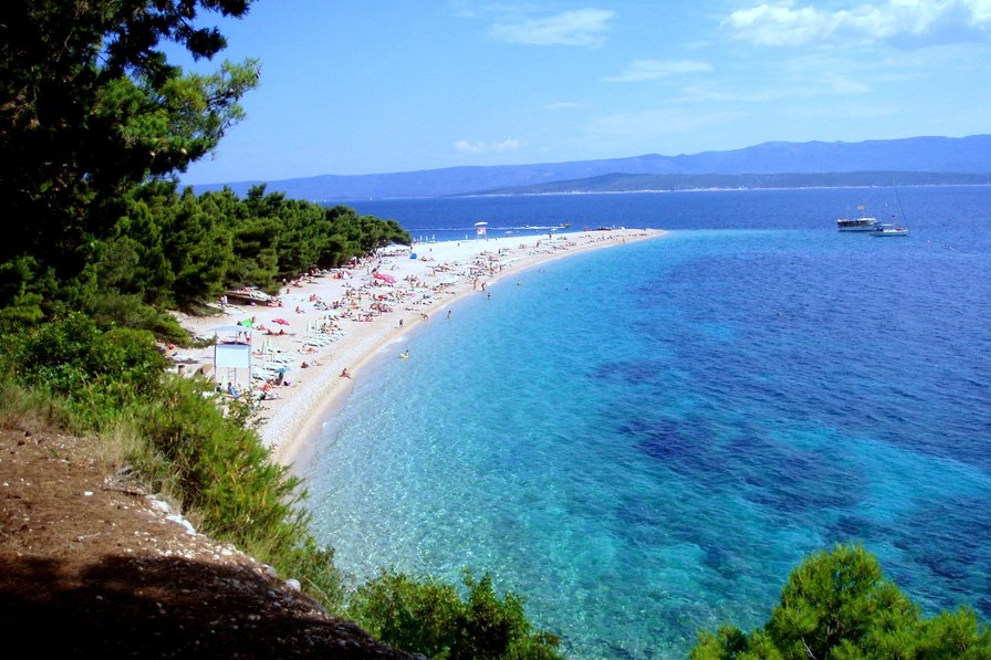Zlatni Rat Beach, Bol. Most famous beach in Croatia.